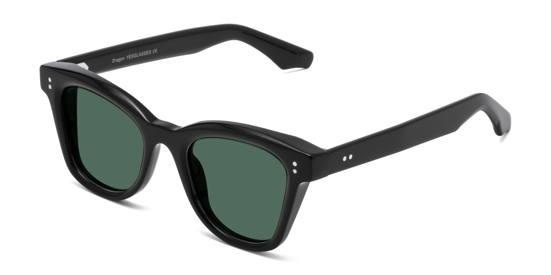 Angle of Dragon in Black with Green Polarized Lenses