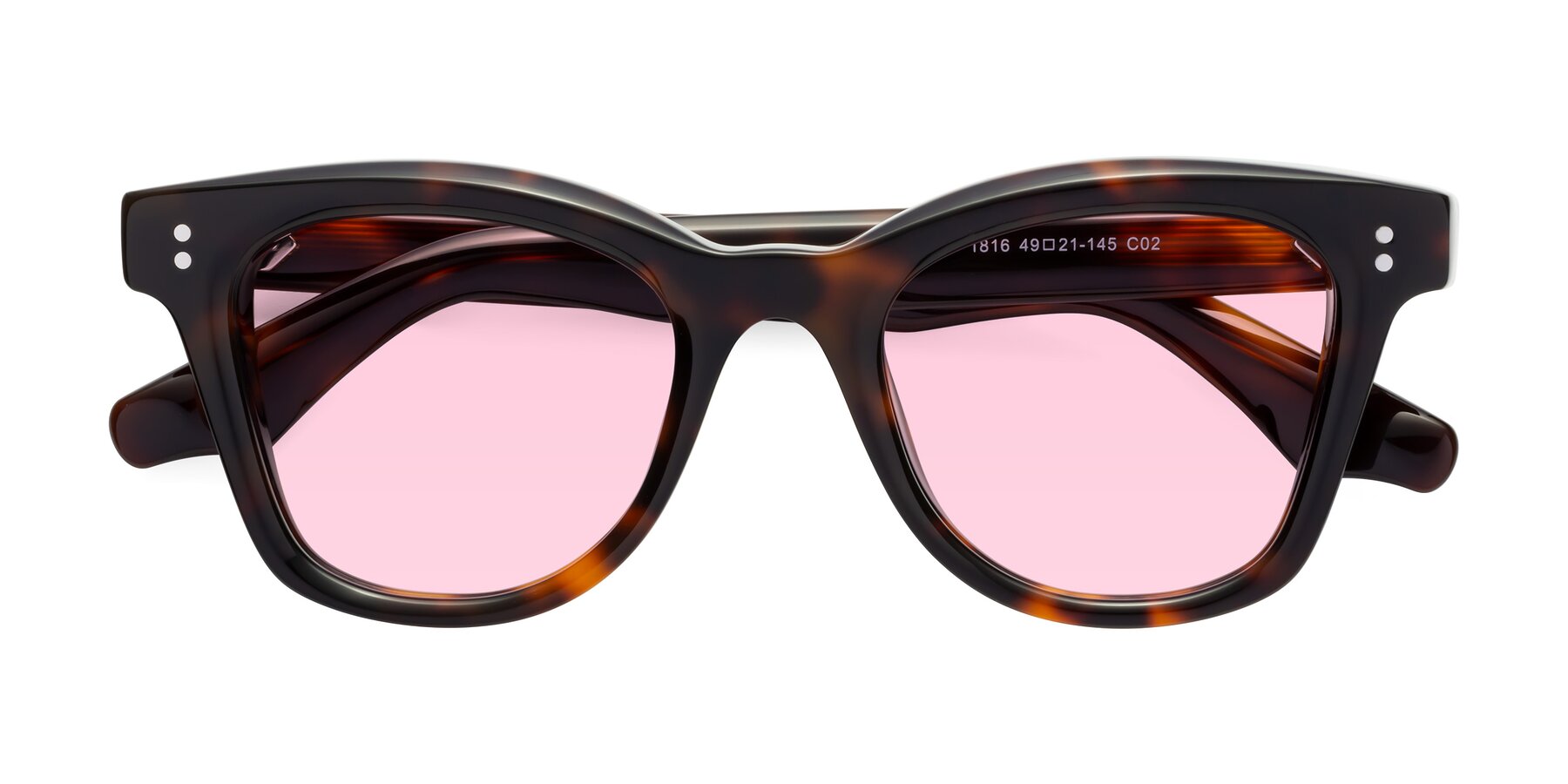 Folded Front of Dragon in Tortoise with Light Pink Tinted Lenses