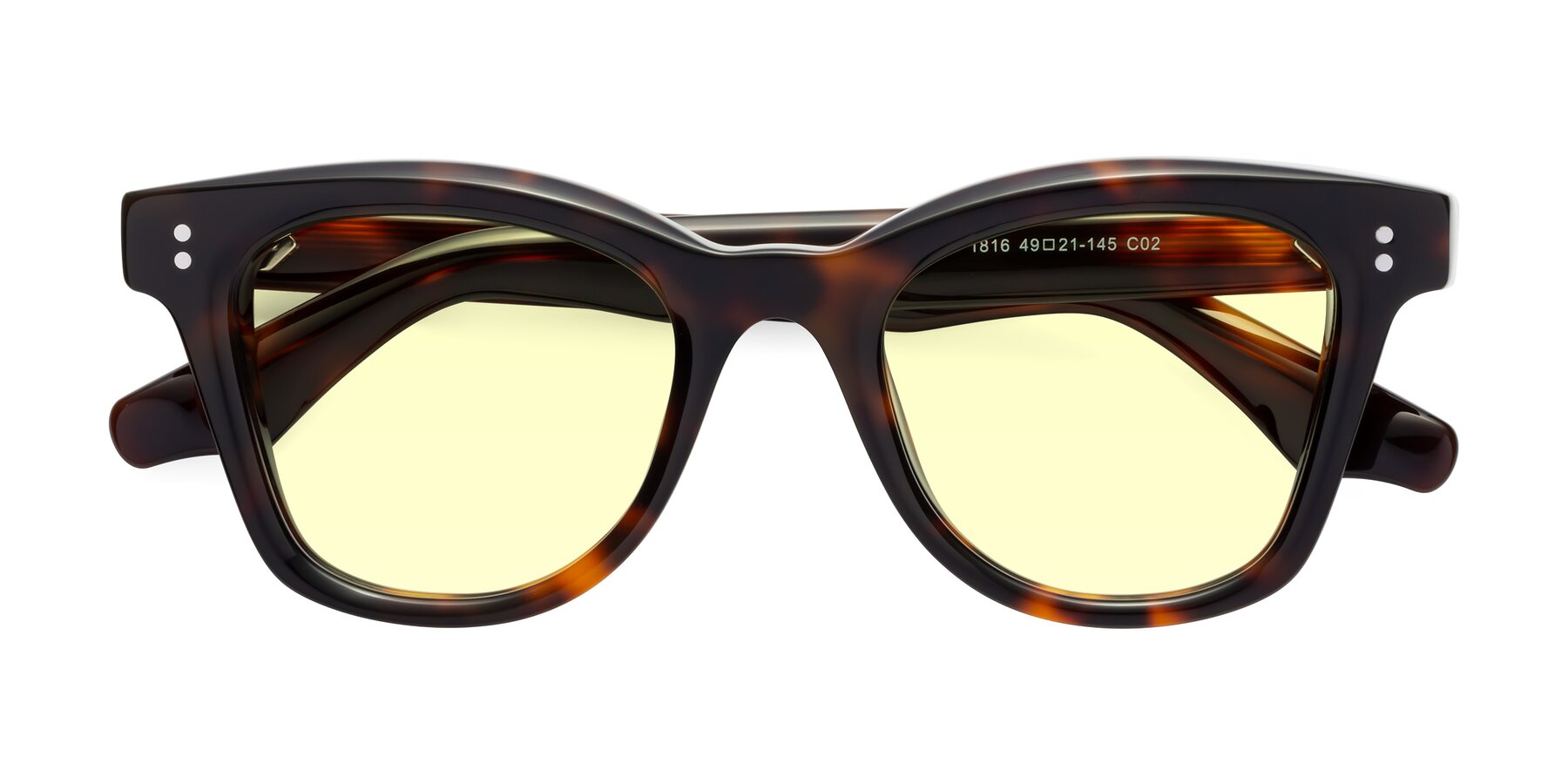 Folded Front of Dragon in Tortoise with Light Yellow Tinted Lenses