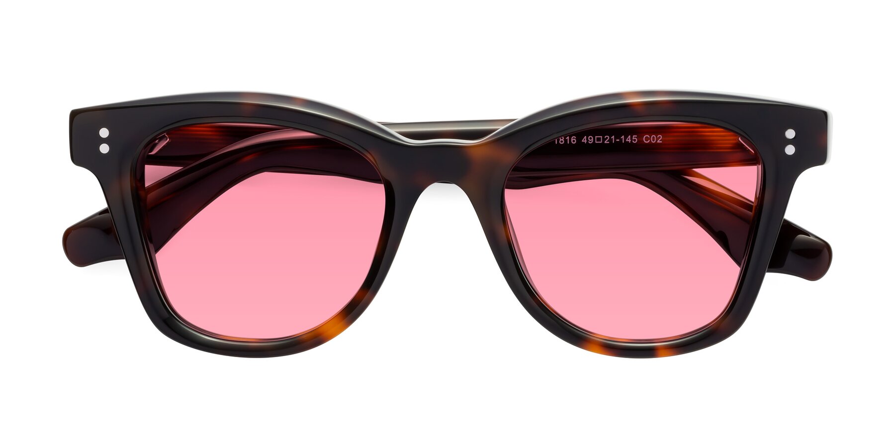 Folded Front of Dragon in Tortoise with Pink Tinted Lenses