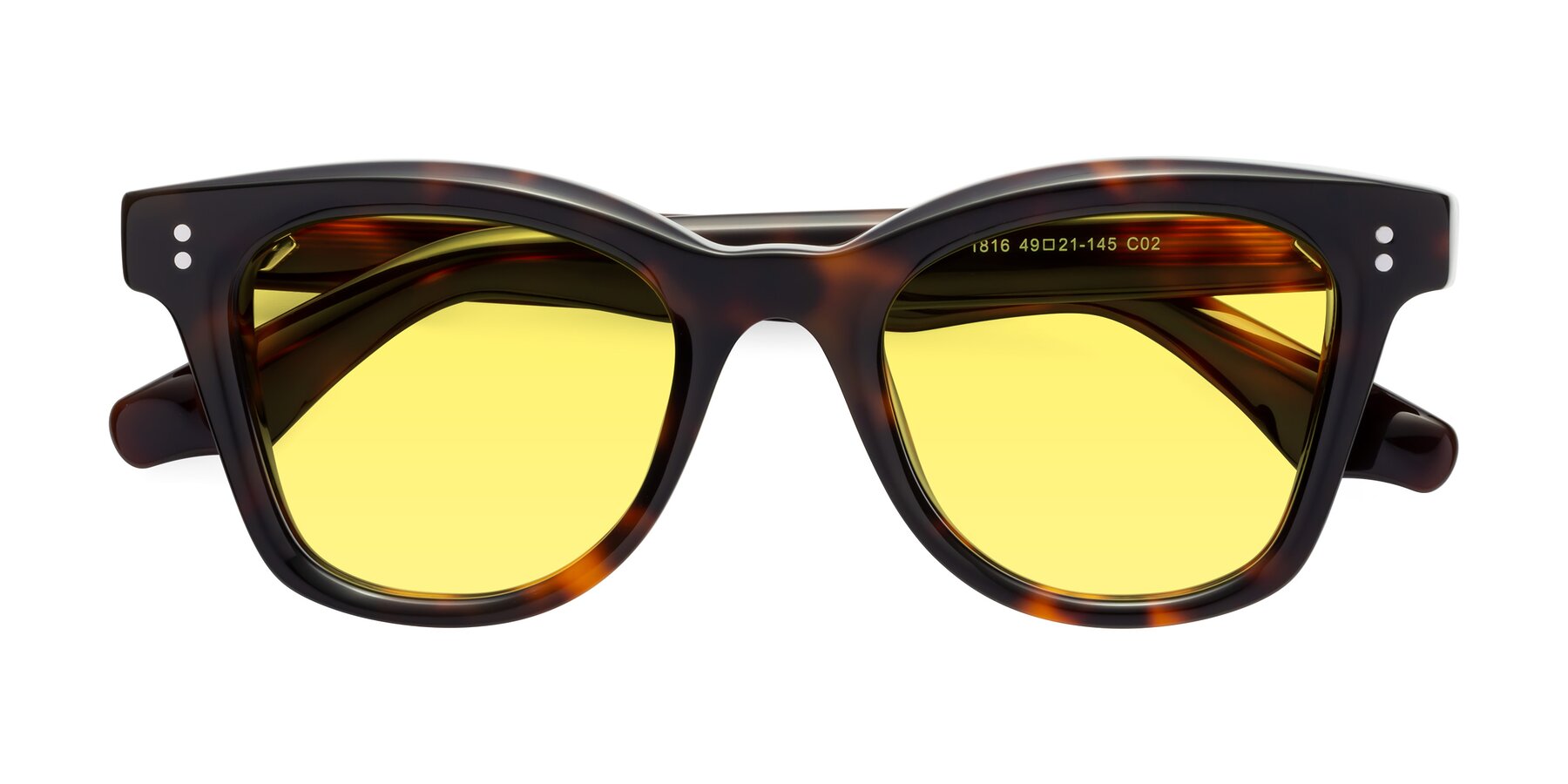 Folded Front of Dragon in Tortoise with Medium Yellow Tinted Lenses