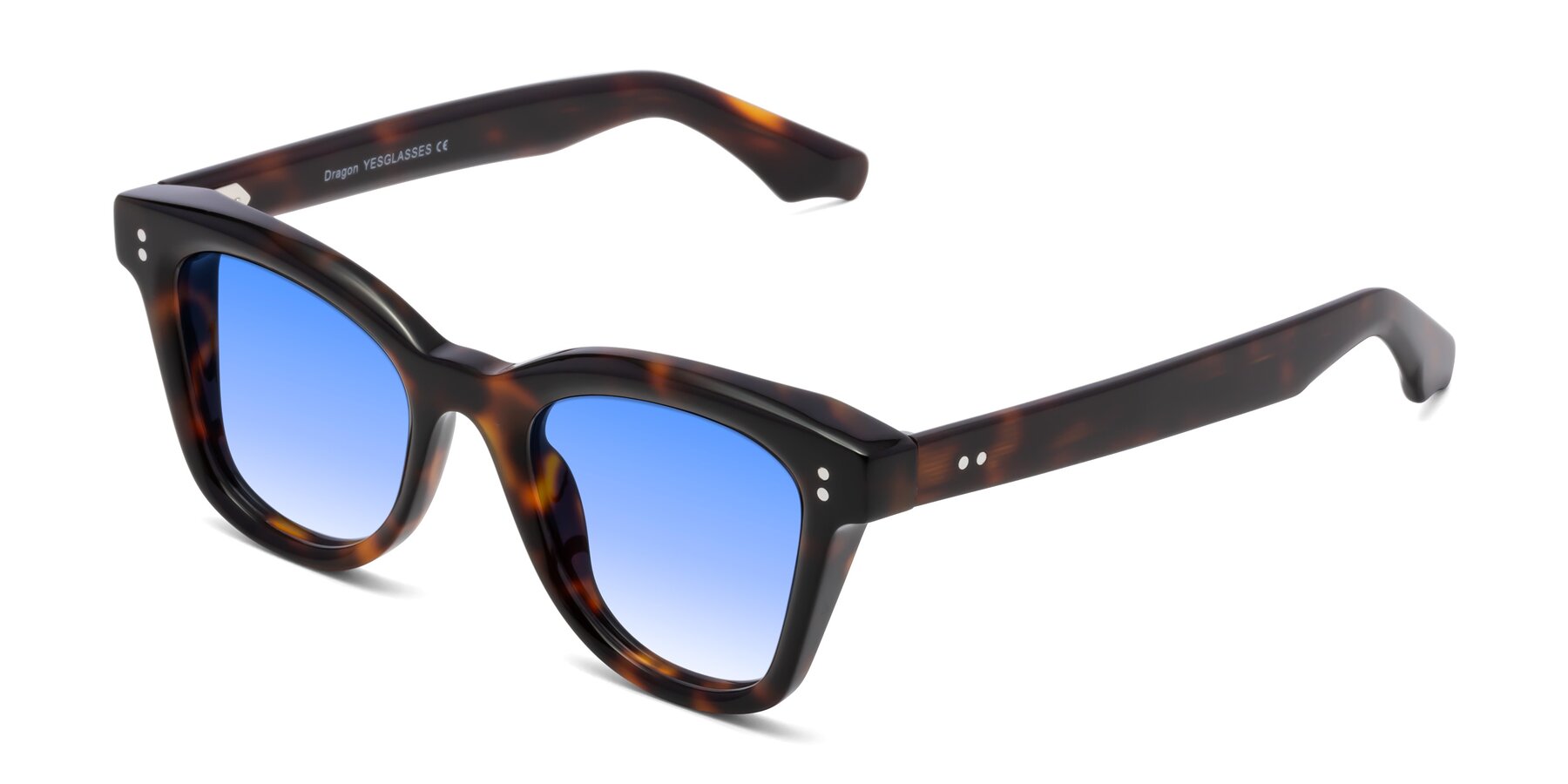 Angle of Dragon in Tortoise with Blue Gradient Lenses