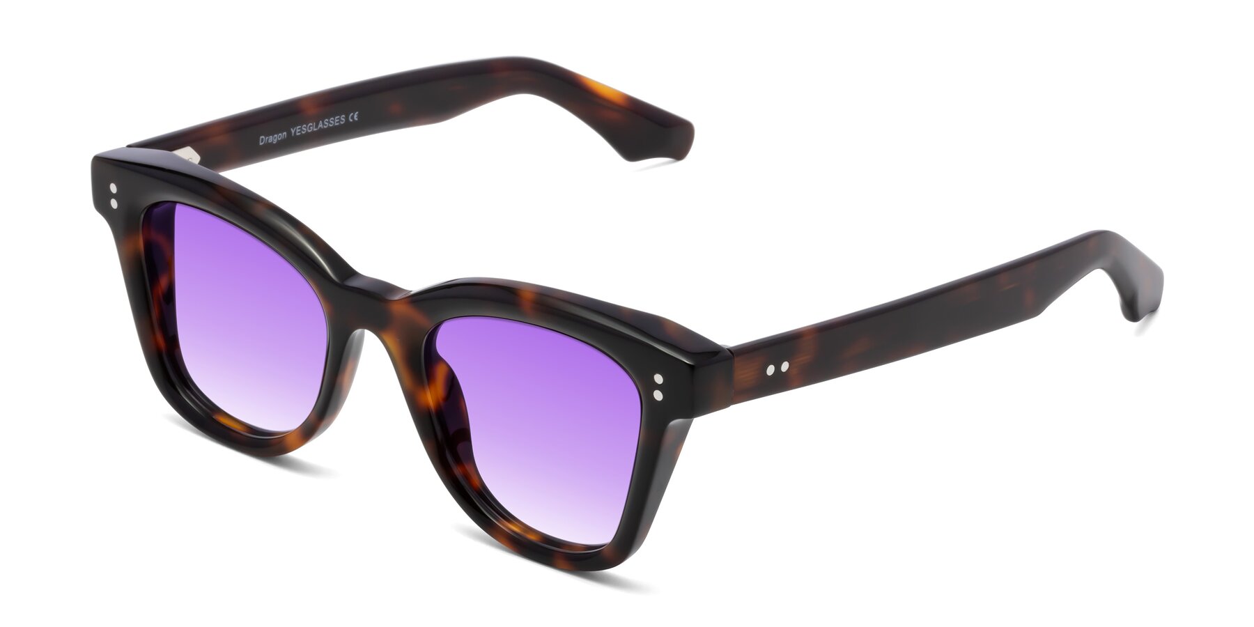 Angle of Dragon in Tortoise with Purple Gradient Lenses