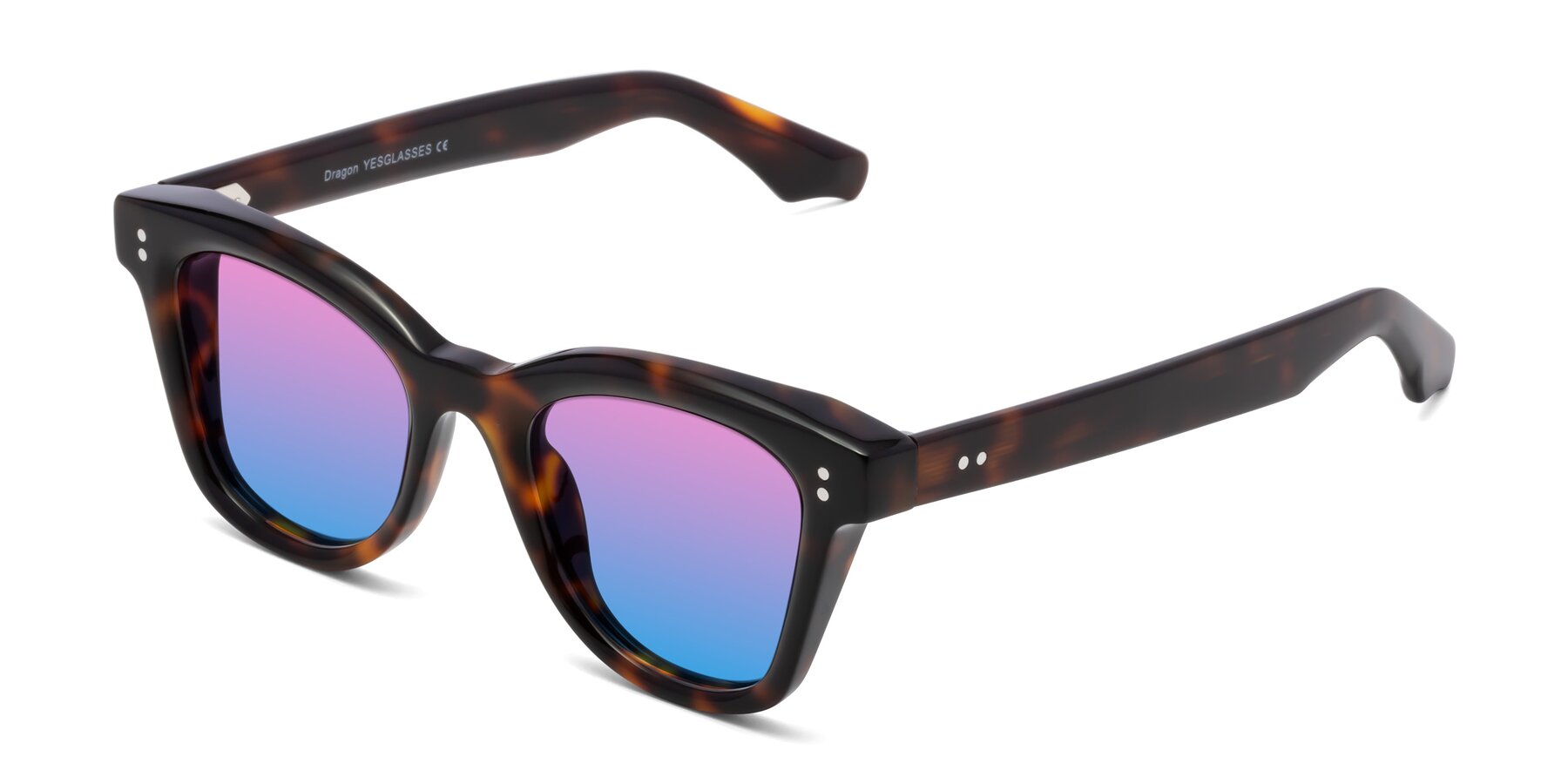 Angle of Dragon in Tortoise with Pink / Blue Gradient Lenses