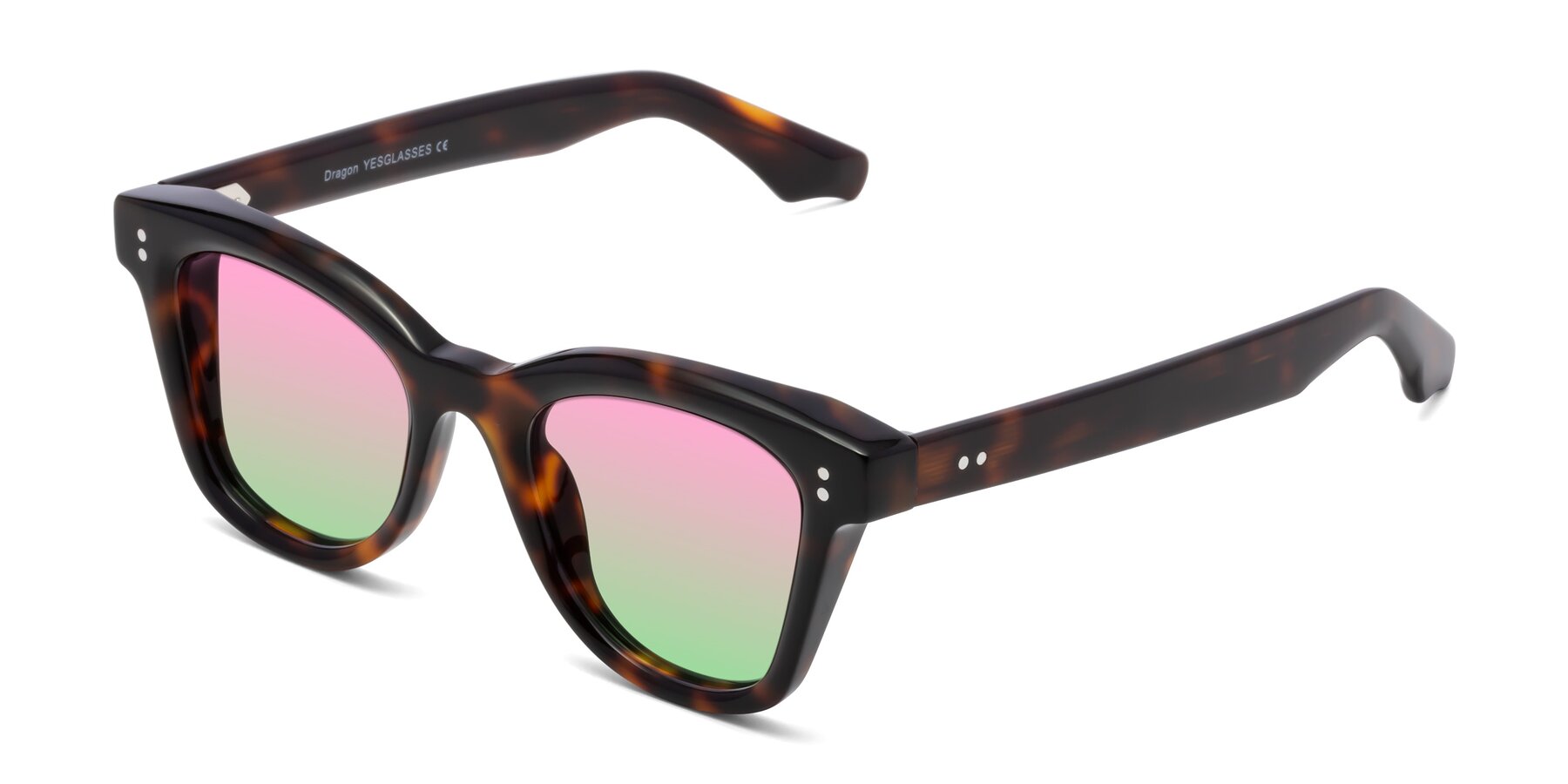 Angle of Dragon in Tortoise with Pink / Green Gradient Lenses