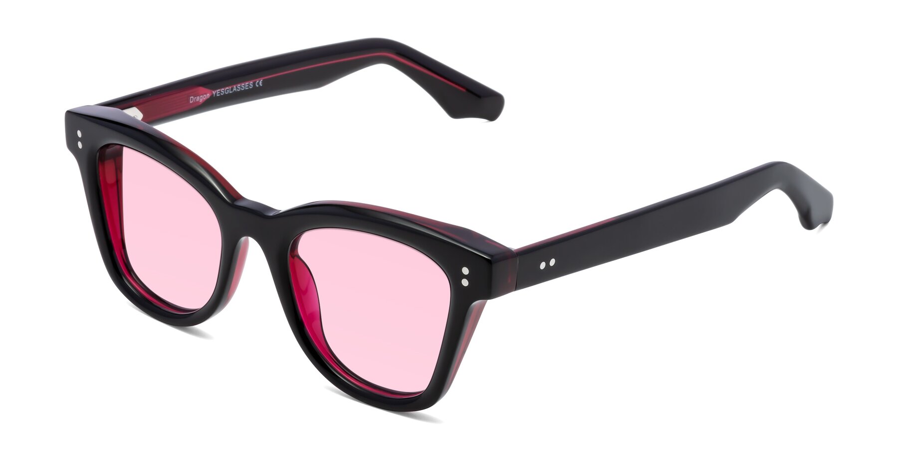 Angle of Dragon in Black-Purple with Light Pink Tinted Lenses