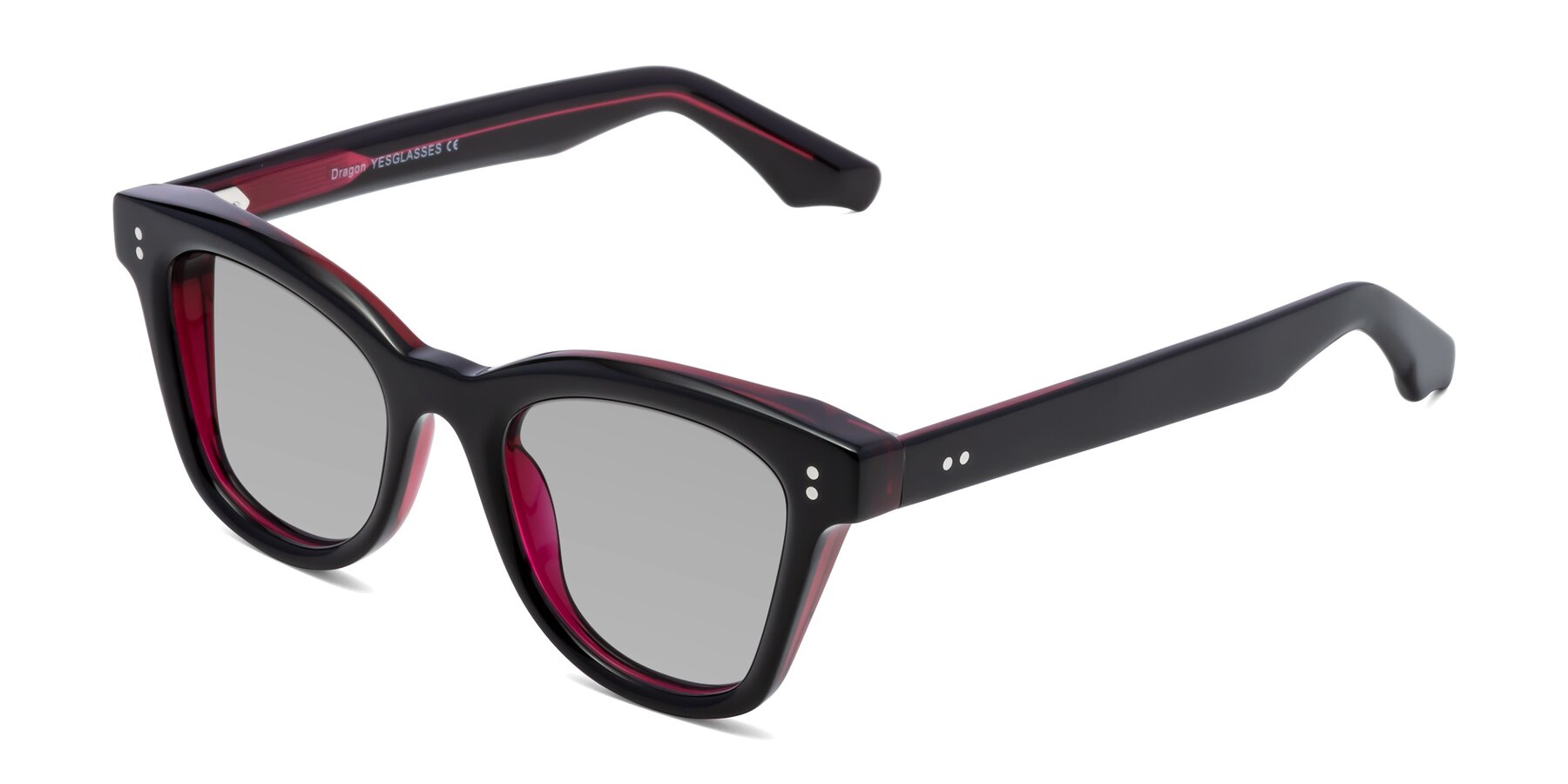 Angle of Dragon in Black-Purple with Light Gray Tinted Lenses