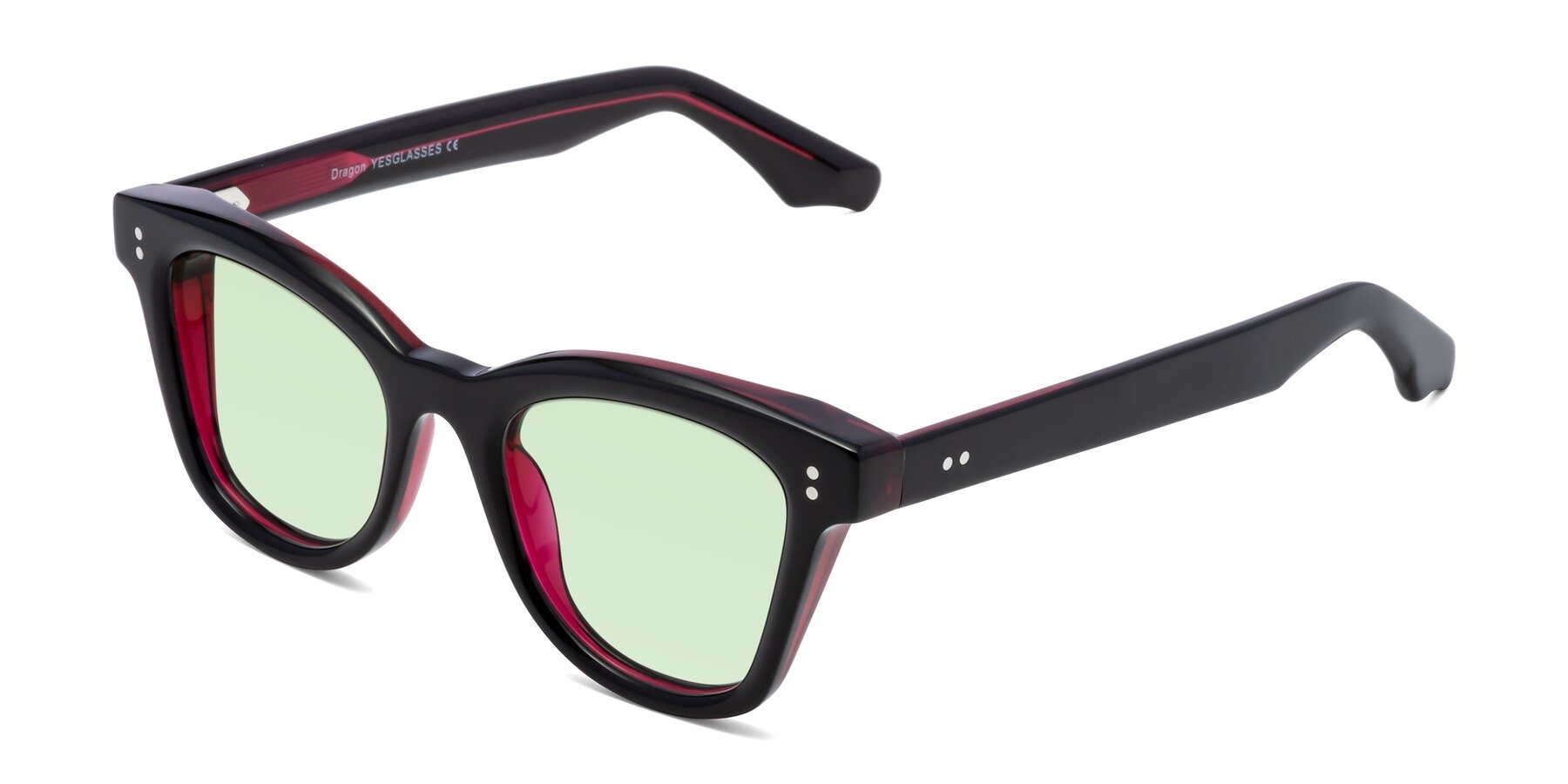 Angle of Dragon in Black-Purple with Light Green Tinted Lenses