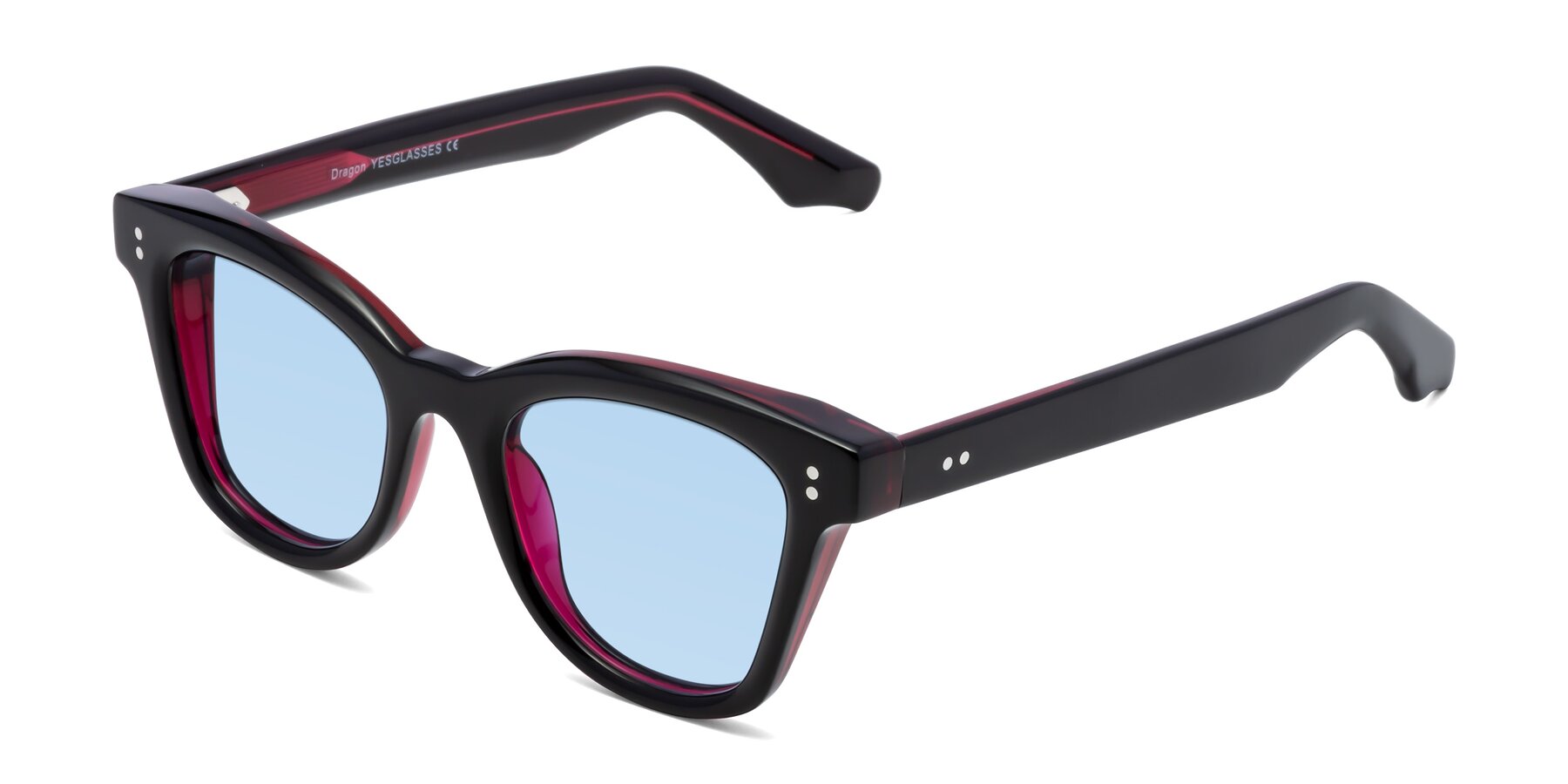 Angle of Dragon in Black-Purple with Light Blue Tinted Lenses