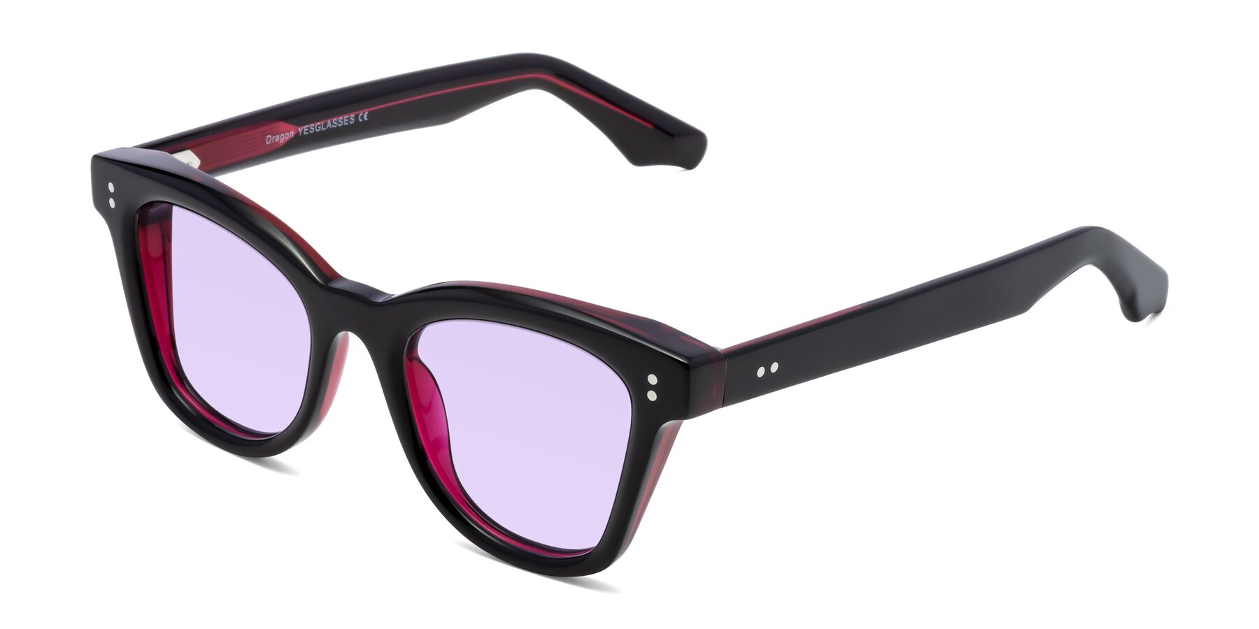 Angle of Dragon in Black-Purple with Light Purple Tinted Lenses