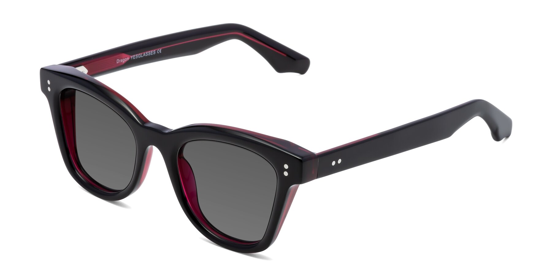 Angle of Dragon in Black-Purple with Medium Gray Tinted Lenses