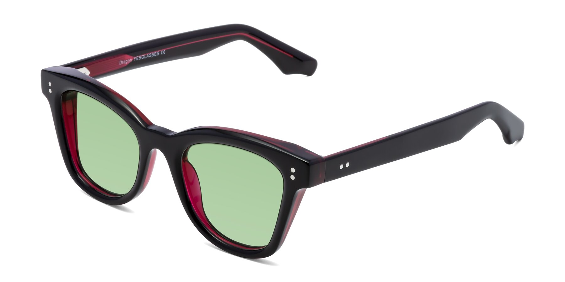 Angle of Dragon in Black-Purple with Medium Green Tinted Lenses