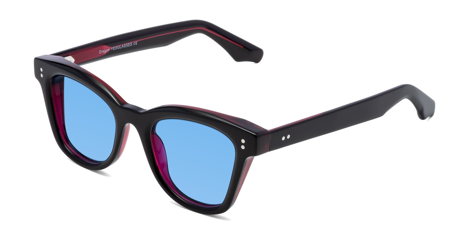 Angle of Dragon in Black-Purple with Medium Blue Tinted Lenses