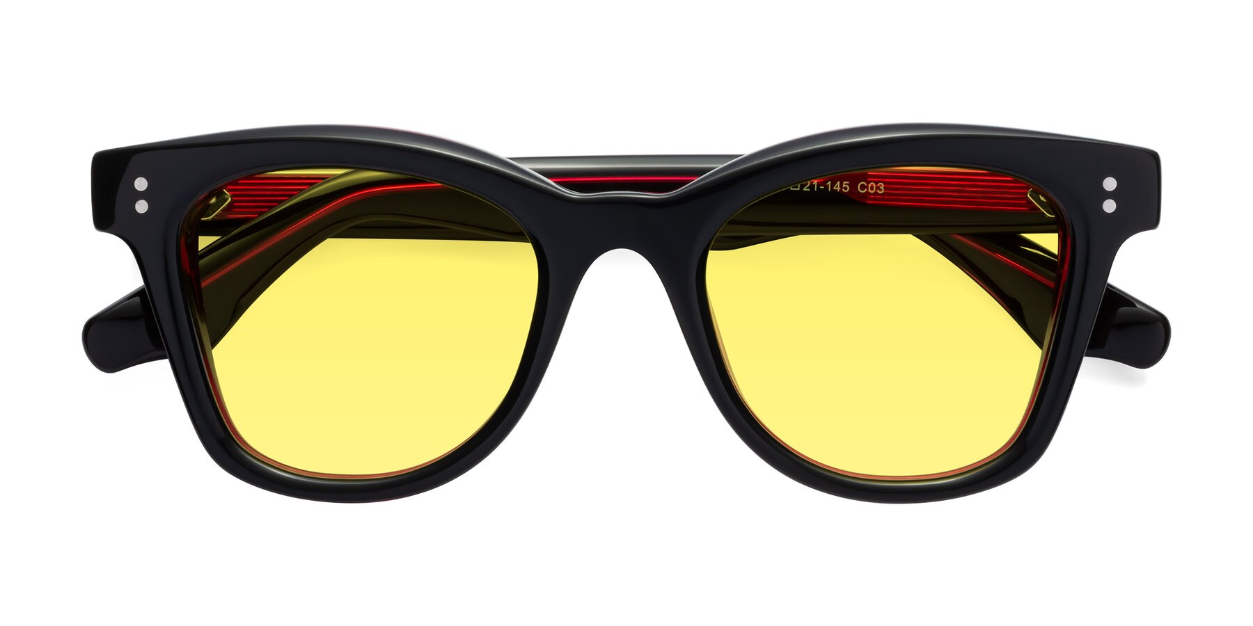 Folded Front of Dragon in Black-Purple with Medium Yellow Tinted Lenses