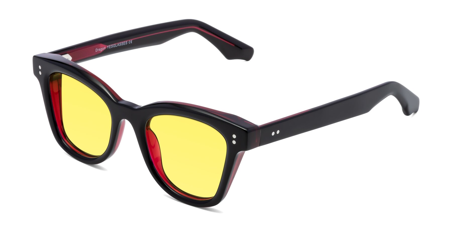 Angle of Dragon in Black-Purple with Medium Yellow Tinted Lenses