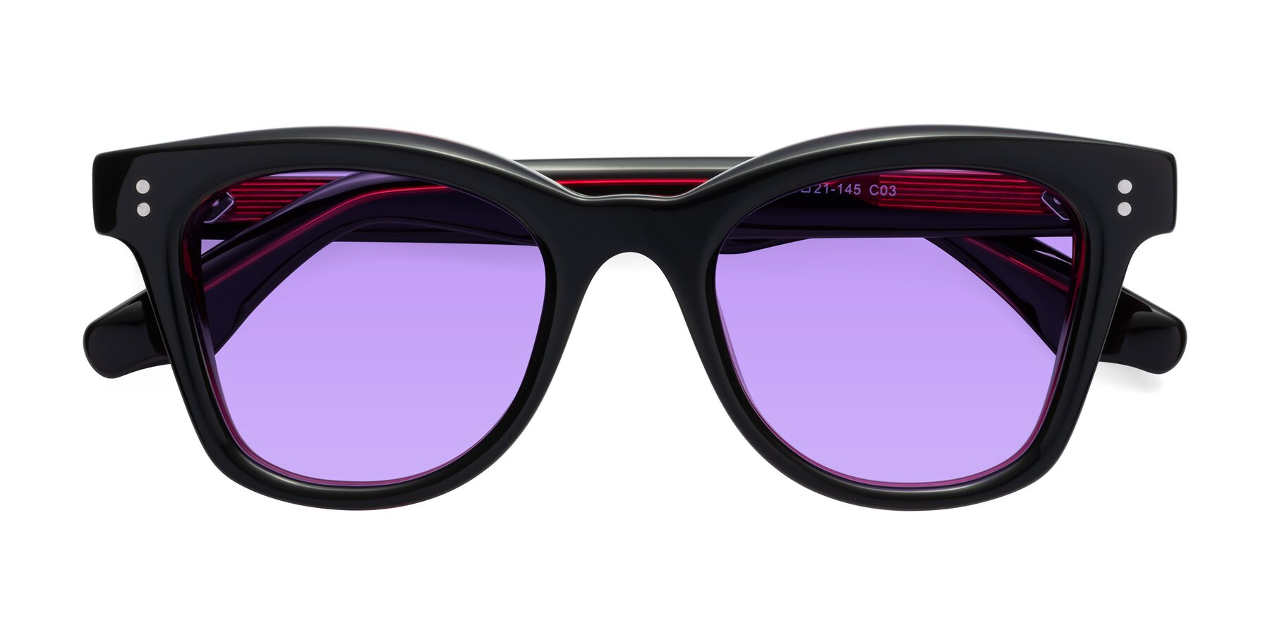 Folded Front of Dragon in Black-Purple with Medium Purple Tinted Lenses