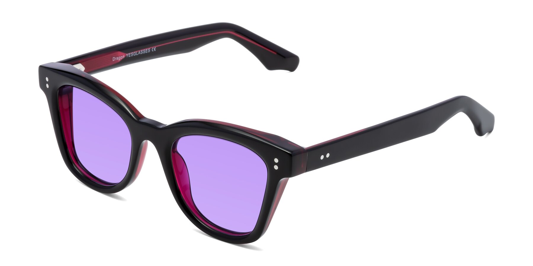 Angle of Dragon in Black-Purple with Medium Purple Tinted Lenses