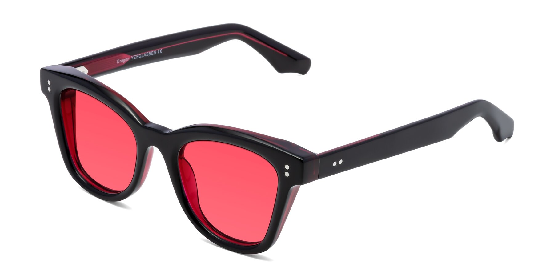 Angle of Dragon in Black-Purple with Red Tinted Lenses