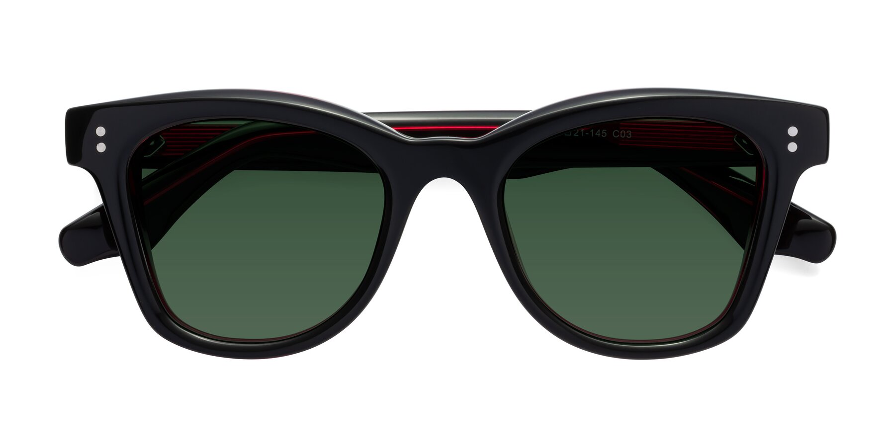 Folded Front of Dragon in Black-Purple with Green Tinted Lenses