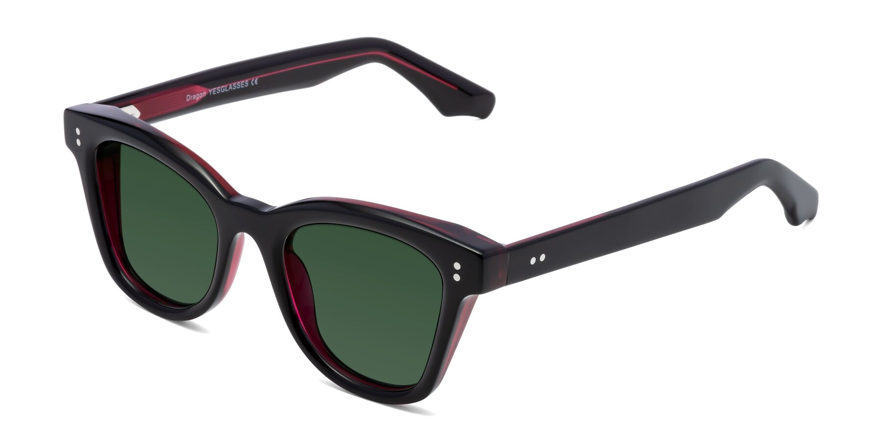 Angle of Dragon in Black-Purple with Green Tinted Lenses