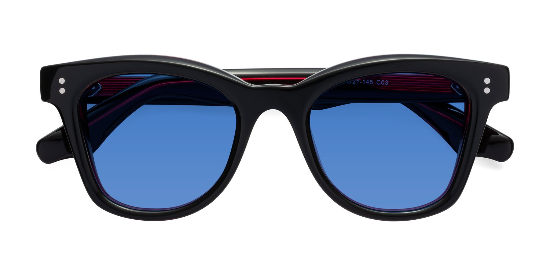 Folded Front of Dragon in Black-Purple with Blue Tinted Lenses