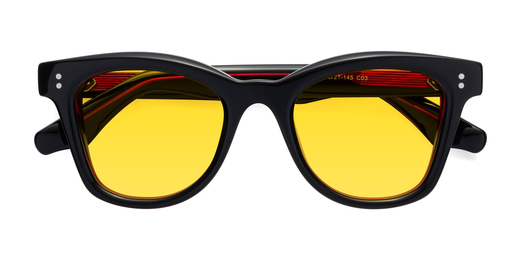 Folded Front of Dragon in Black-Purple with Yellow Tinted Lenses