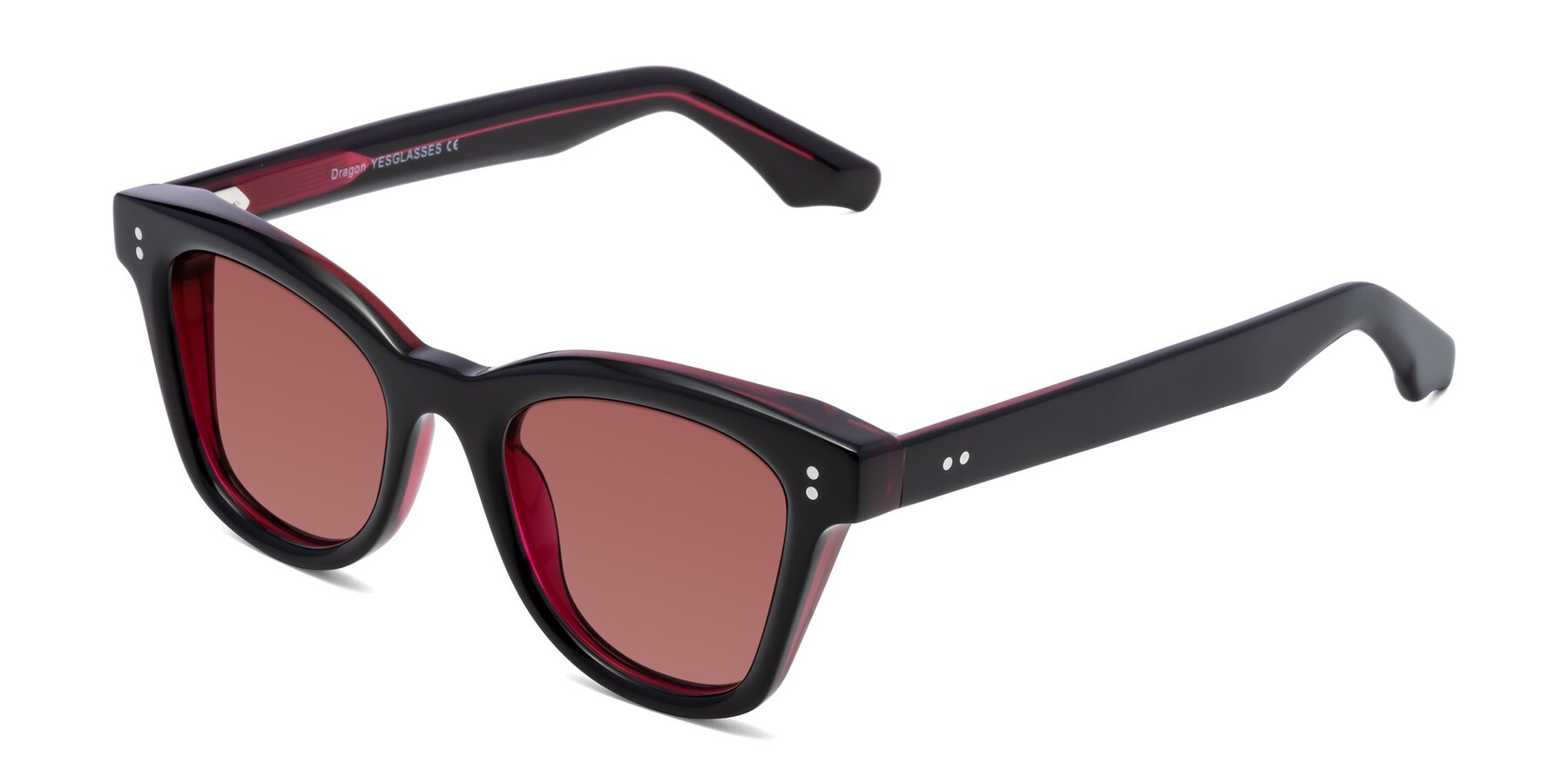 Angle of Dragon in Black-Purple with Garnet Tinted Lenses