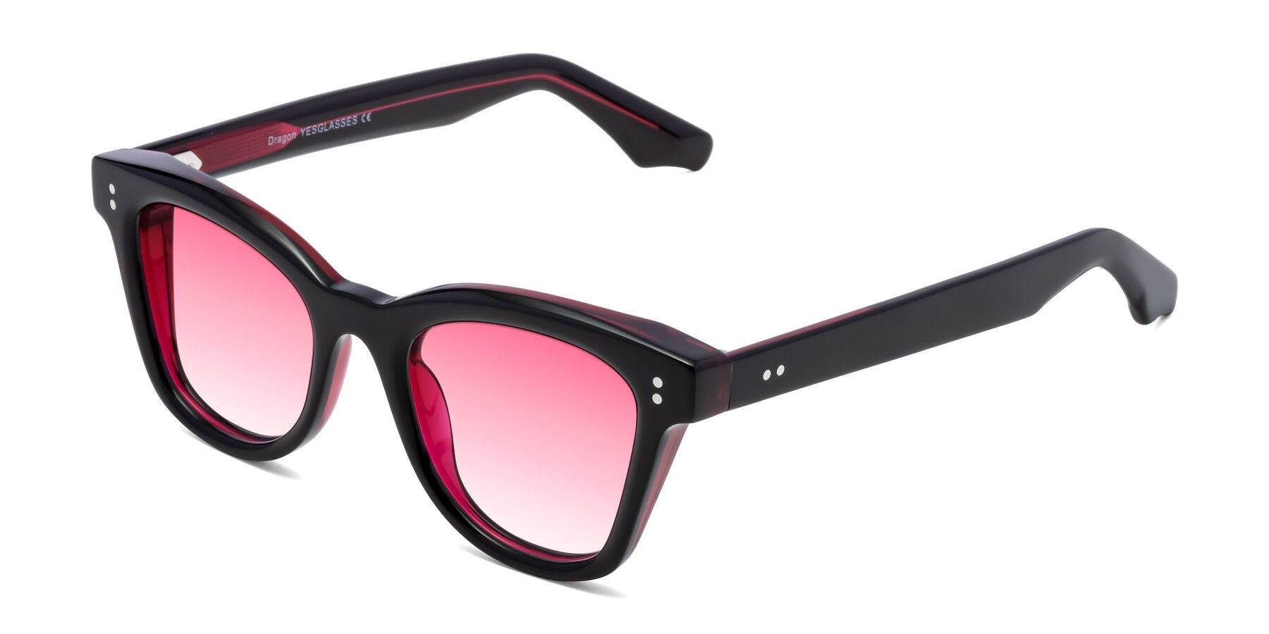 Angle of Dragon in Black-Purple with Pink Gradient Lenses