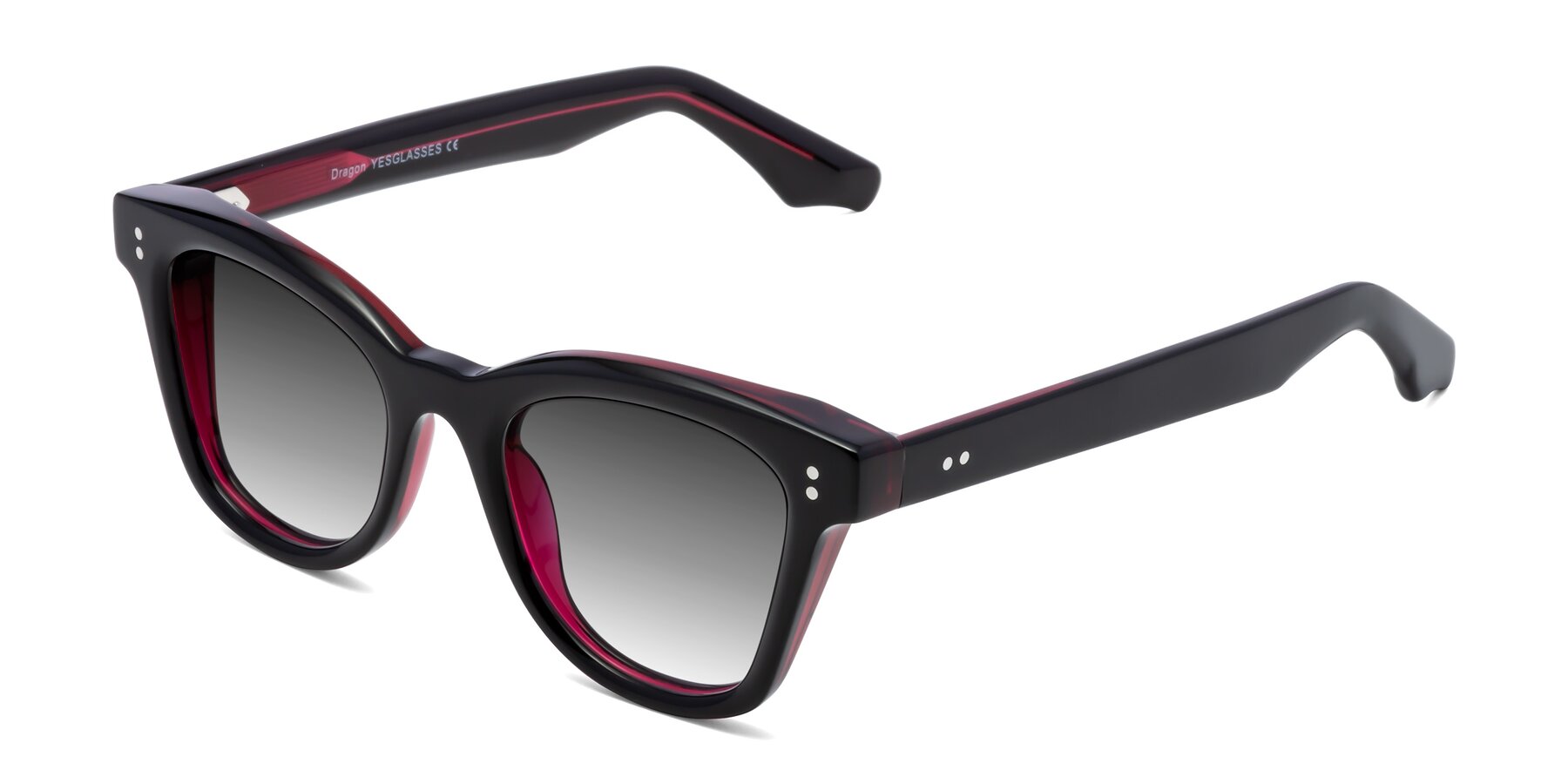 Angle of Dragon in Black-Purple with Gray Gradient Lenses