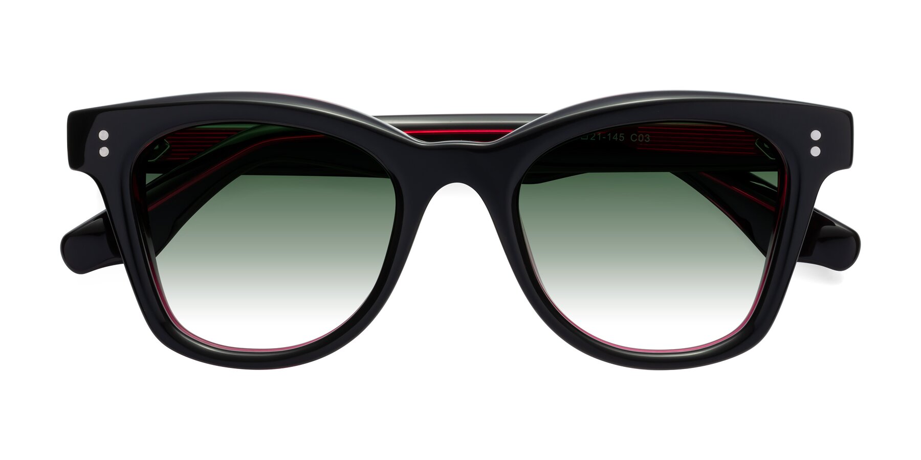 Folded Front of Dragon in Black-Purple with Green Gradient Lenses