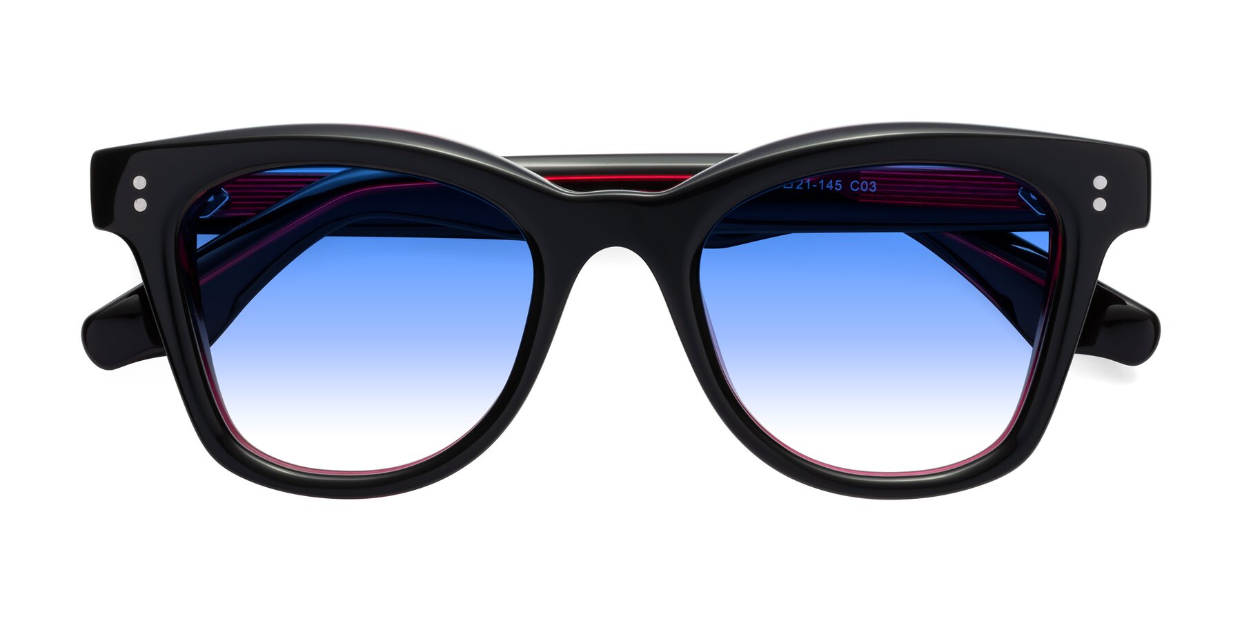 Folded Front of Dragon in Black-Purple with Blue Gradient Lenses