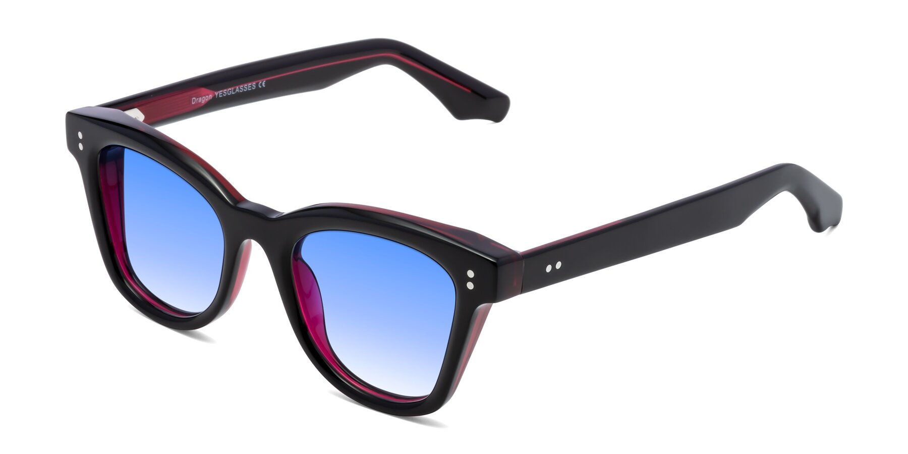 Angle of Dragon in Black-Purple with Blue Gradient Lenses