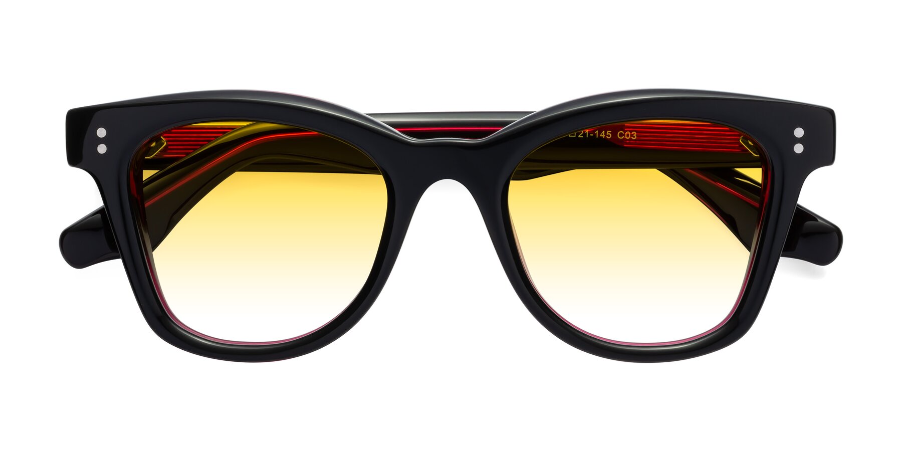 Folded Front of Dragon in Black-Purple with Yellow Gradient Lenses