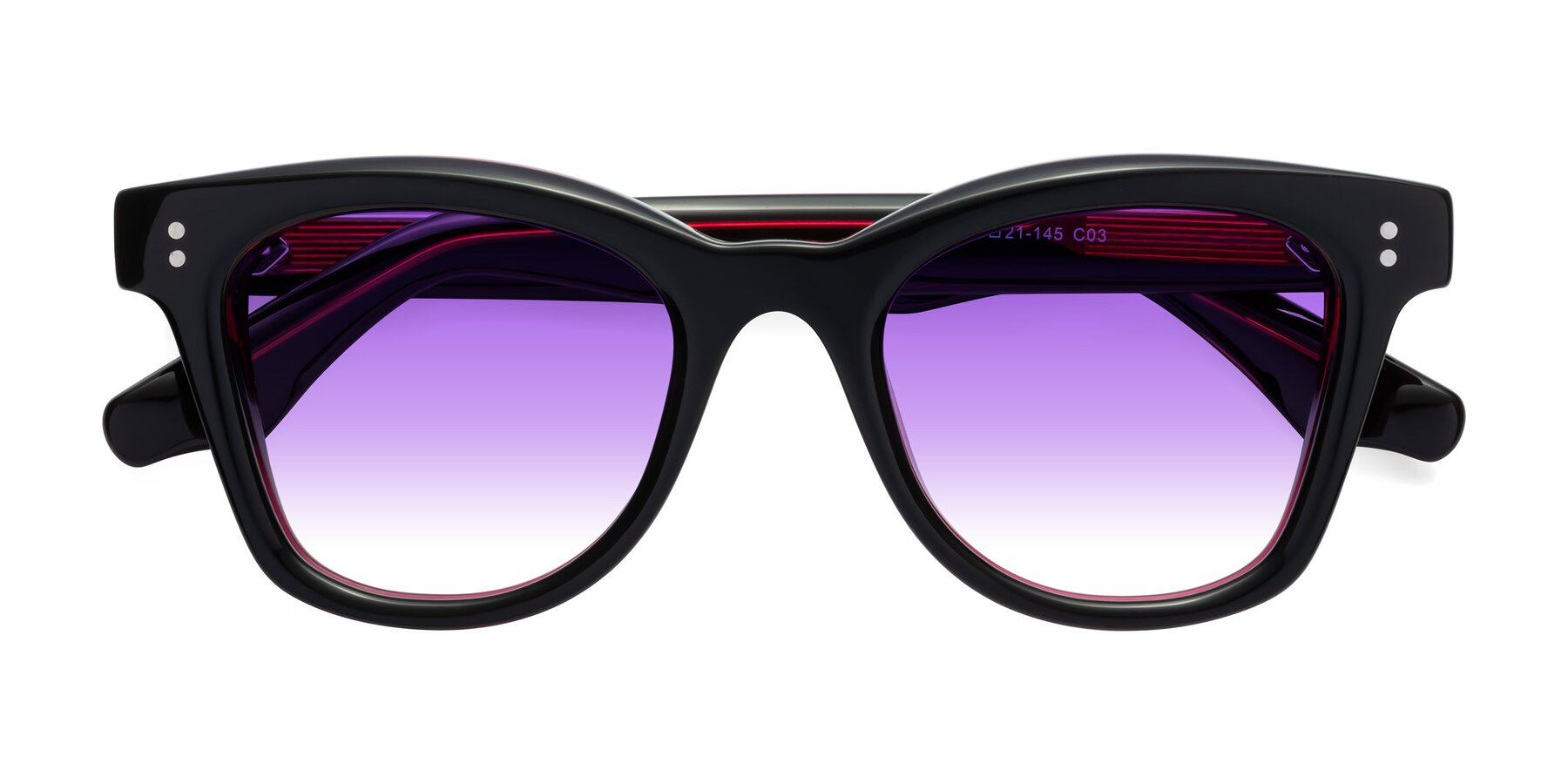 Folded Front of Dragon in Black-Purple with Purple Gradient Lenses