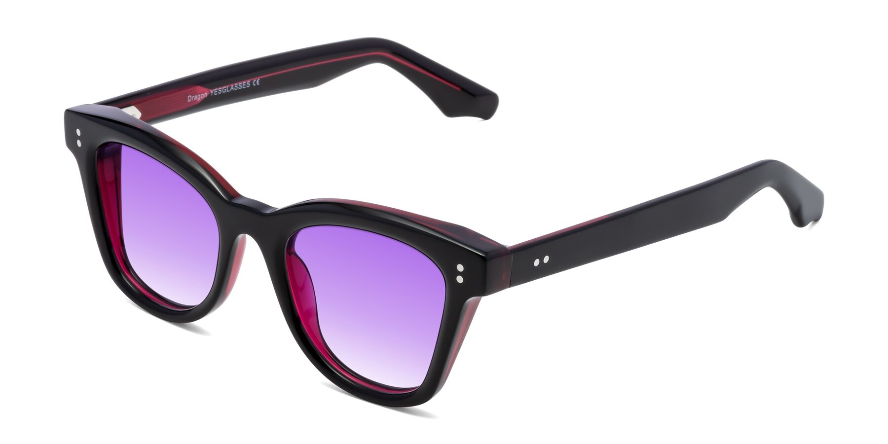 Angle of Dragon in Black-Purple with Purple Gradient Lenses