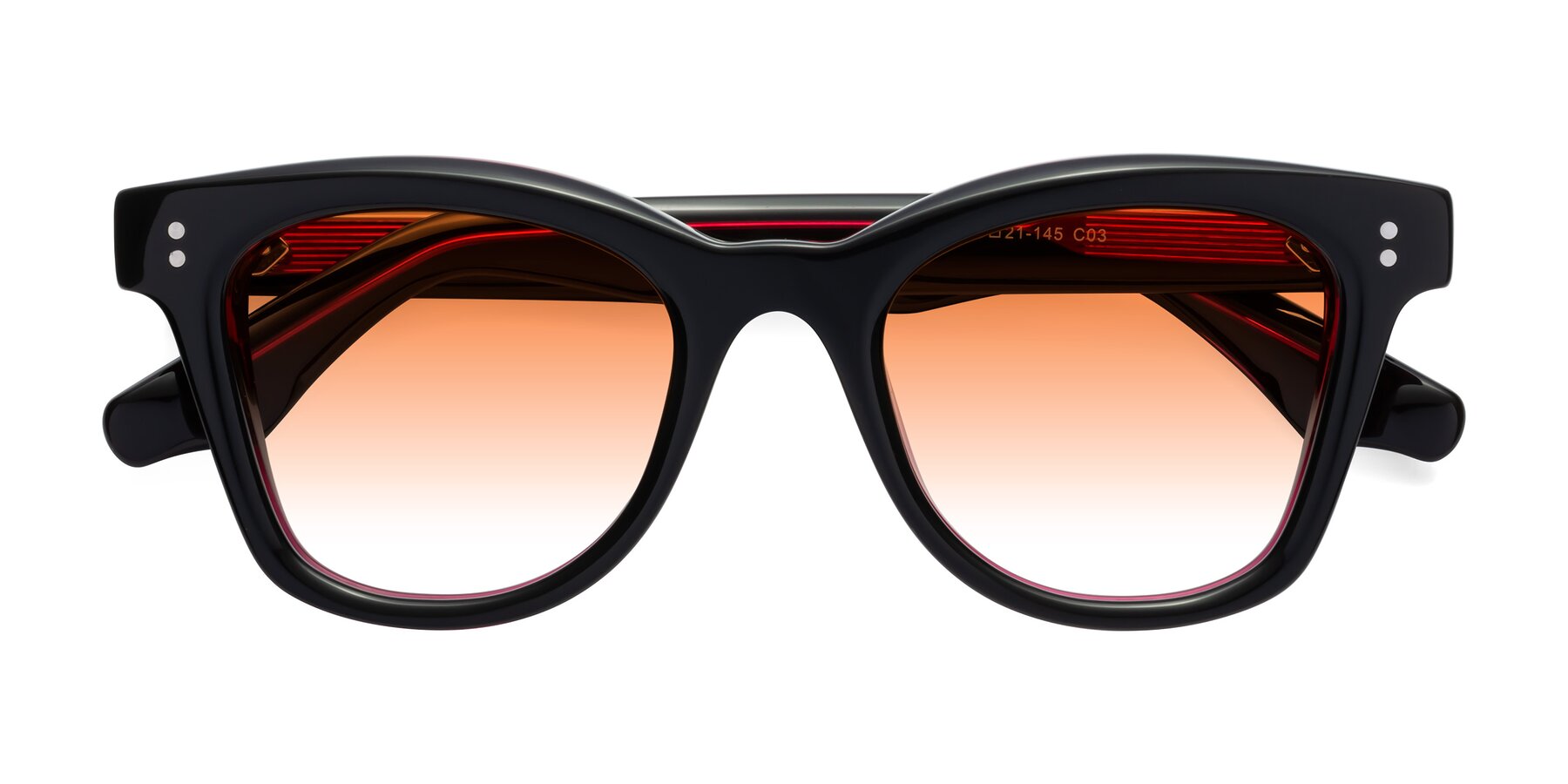 Folded Front of Dragon in Black-Purple with Orange Gradient Lenses