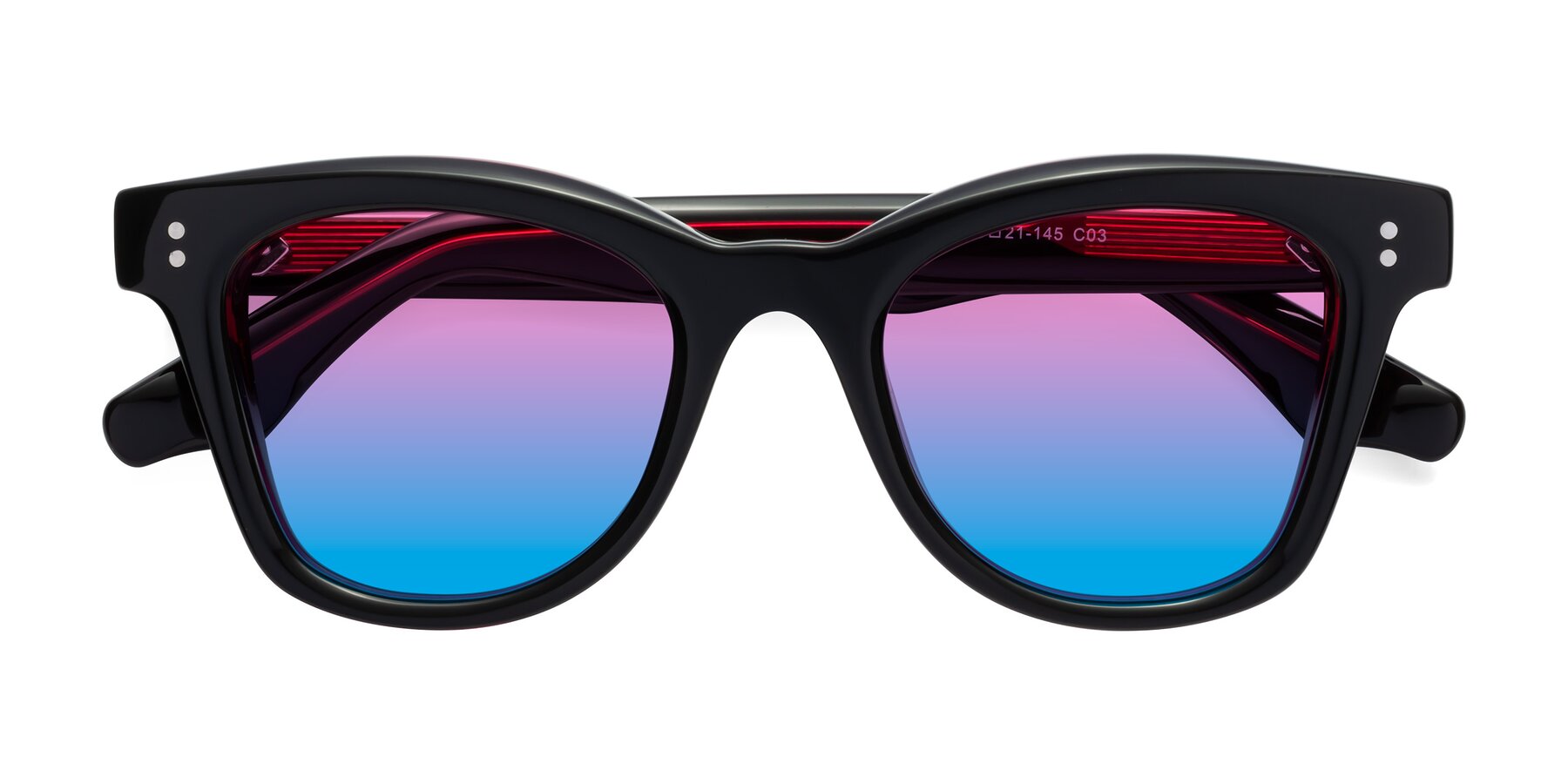 Folded Front of Dragon in Black-Purple with Pink / Blue Gradient Lenses