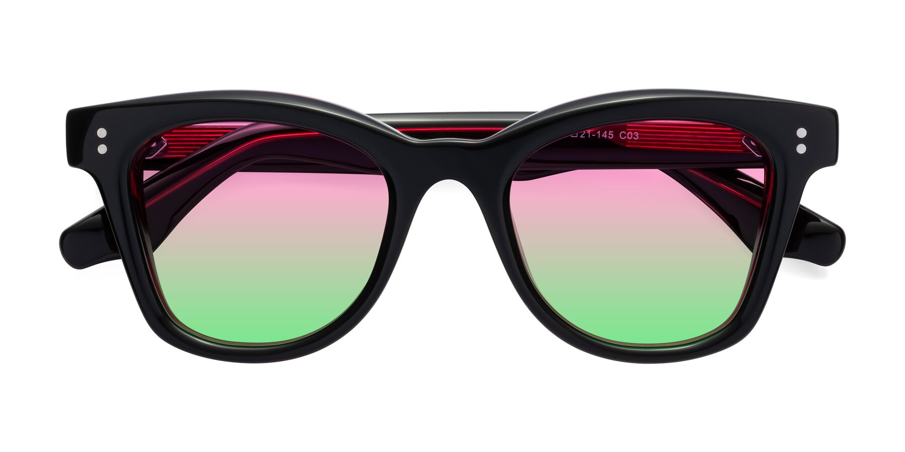 Folded Front of Dragon in Black-Purple with Pink / Green Gradient Lenses