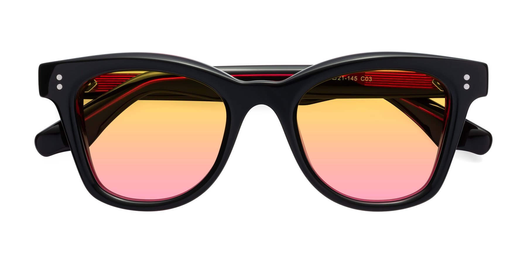 Folded Front of Dragon in Black-Purple with Yellow / Pink Gradient Lenses