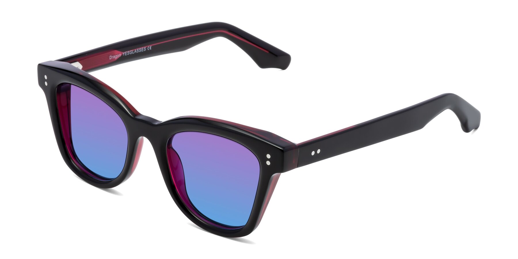 Angle of Dragon in Black-Purple with Purple / Blue Gradient Lenses