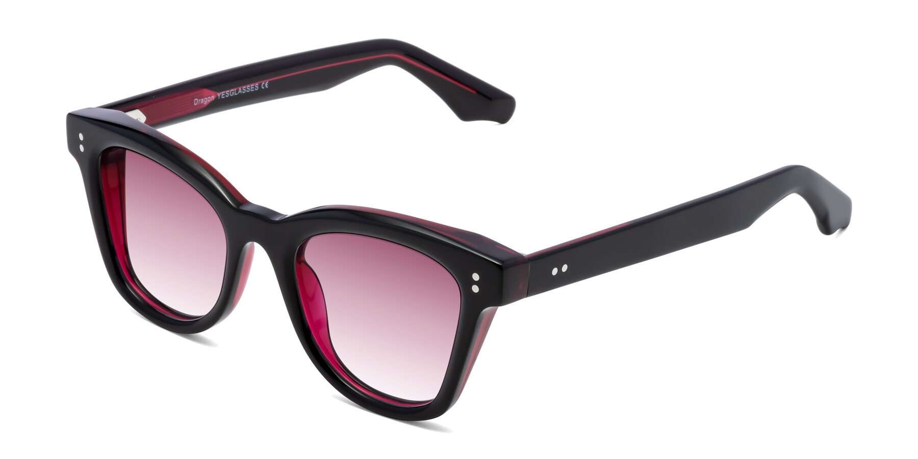 Angle of Dragon in Black-Purple with Wine Gradient Lenses