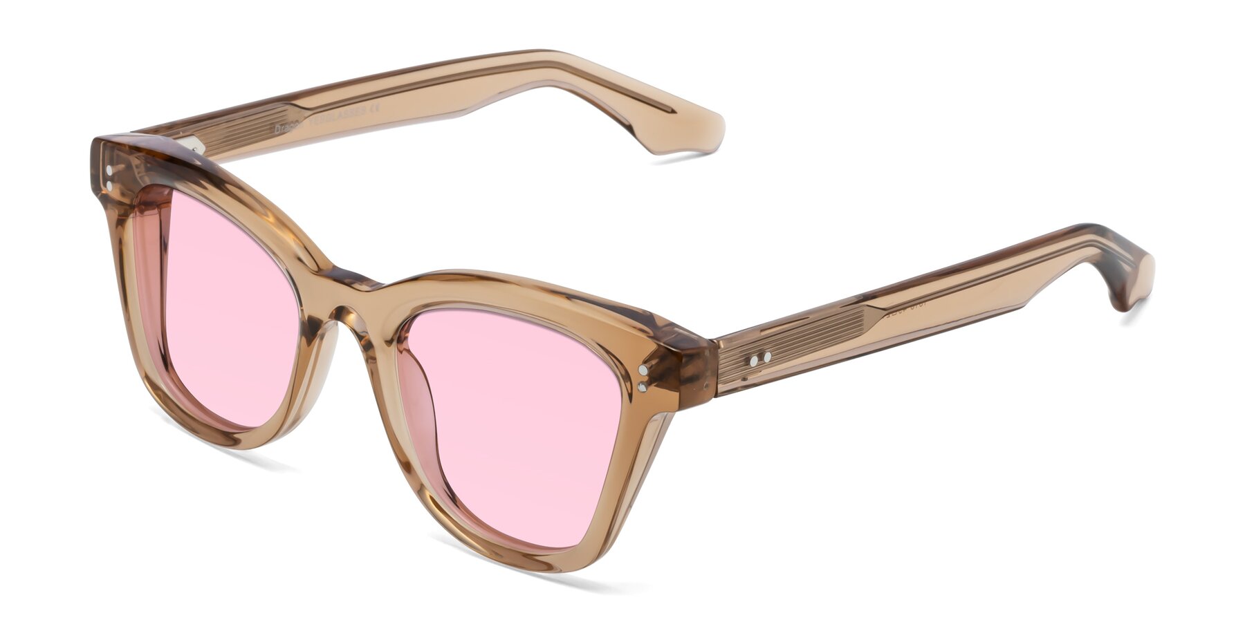 Angle of Dragon in Champagne with Light Pink Tinted Lenses