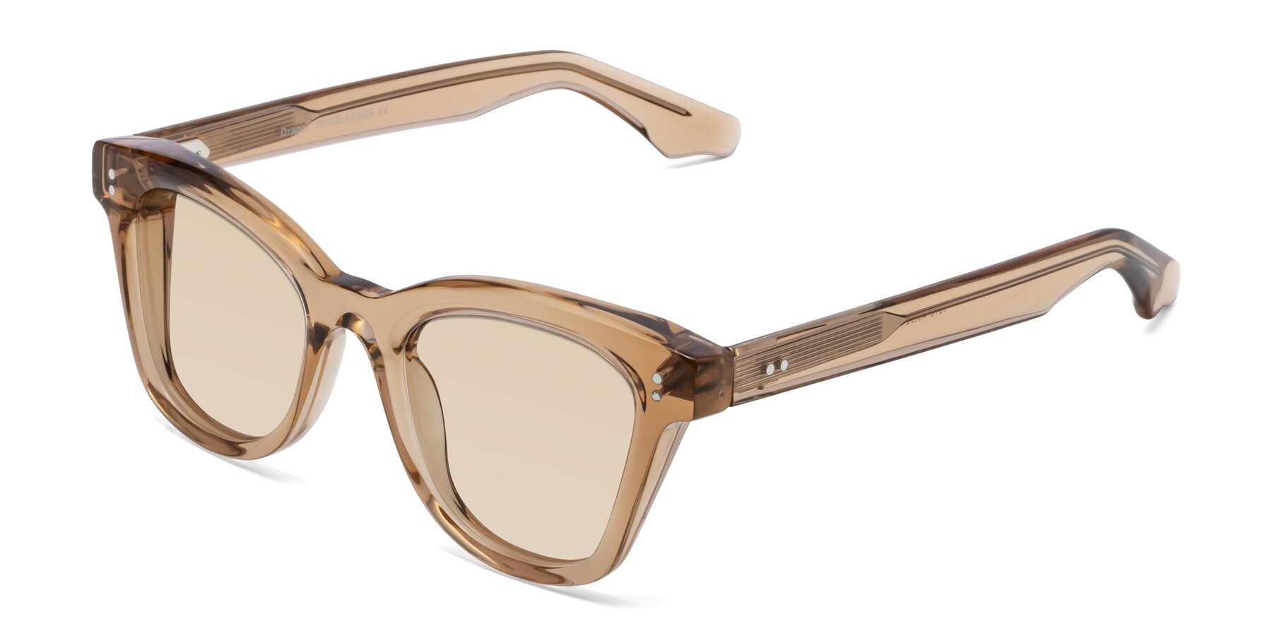 Angle of Dragon in Champagne with Light Brown Tinted Lenses