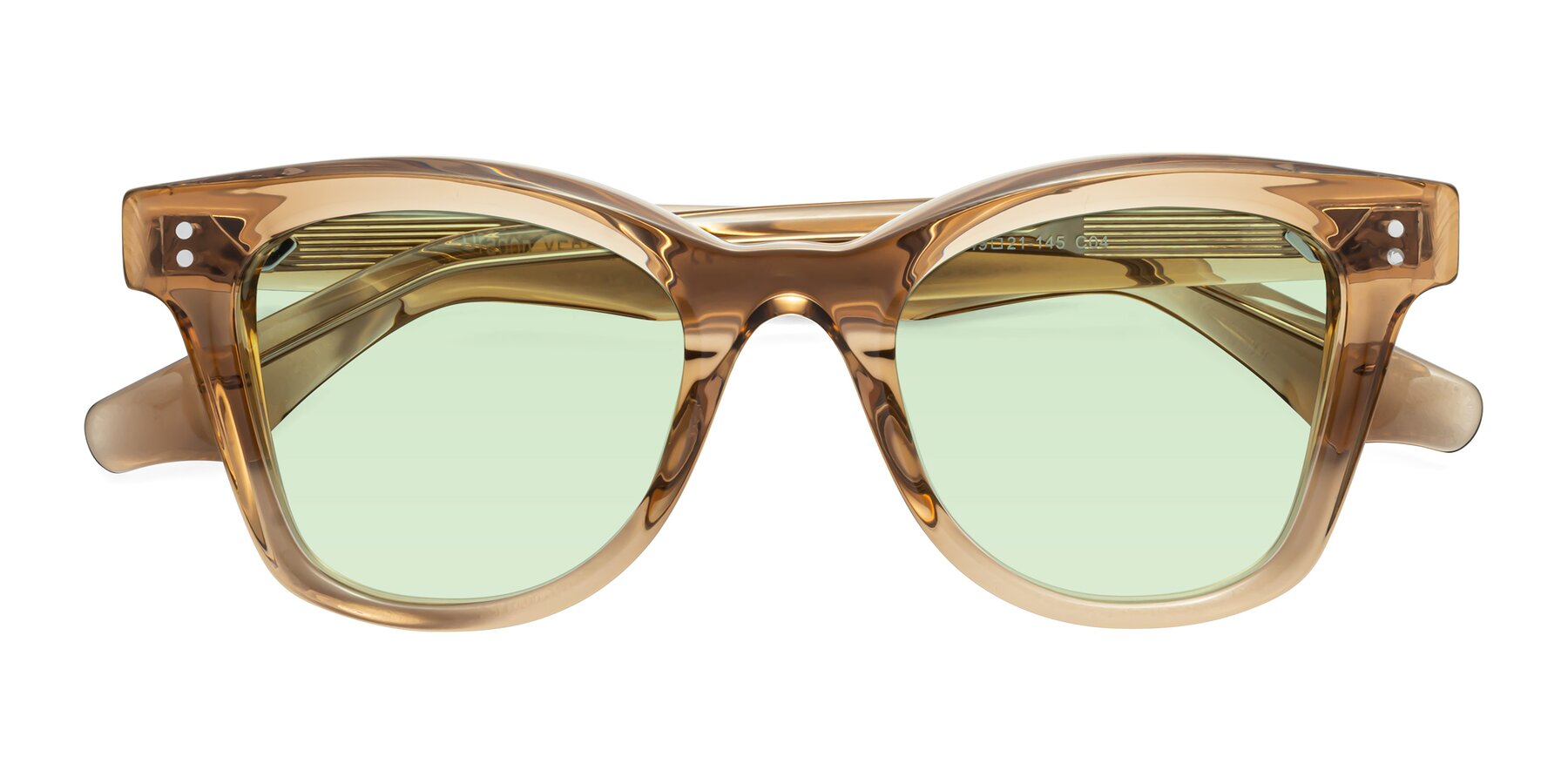 Folded Front of Dragon in Champagne with Light Green Tinted Lenses