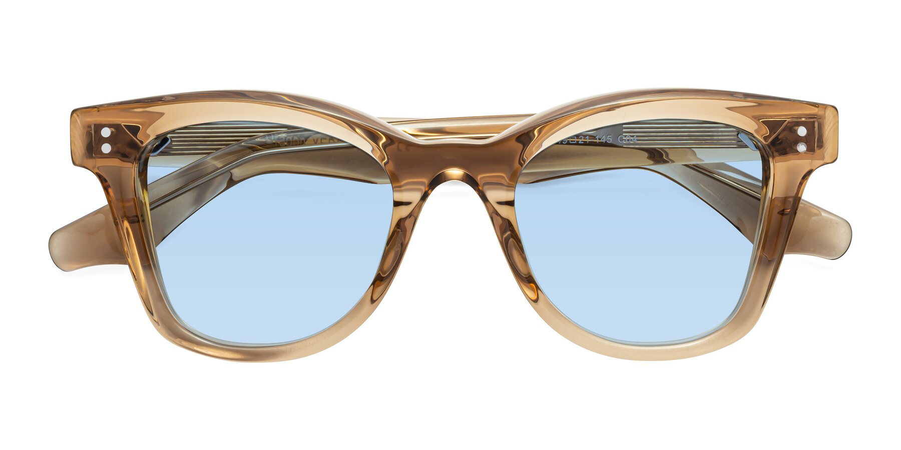 Folded Front of Dragon in Champagne with Light Blue Tinted Lenses