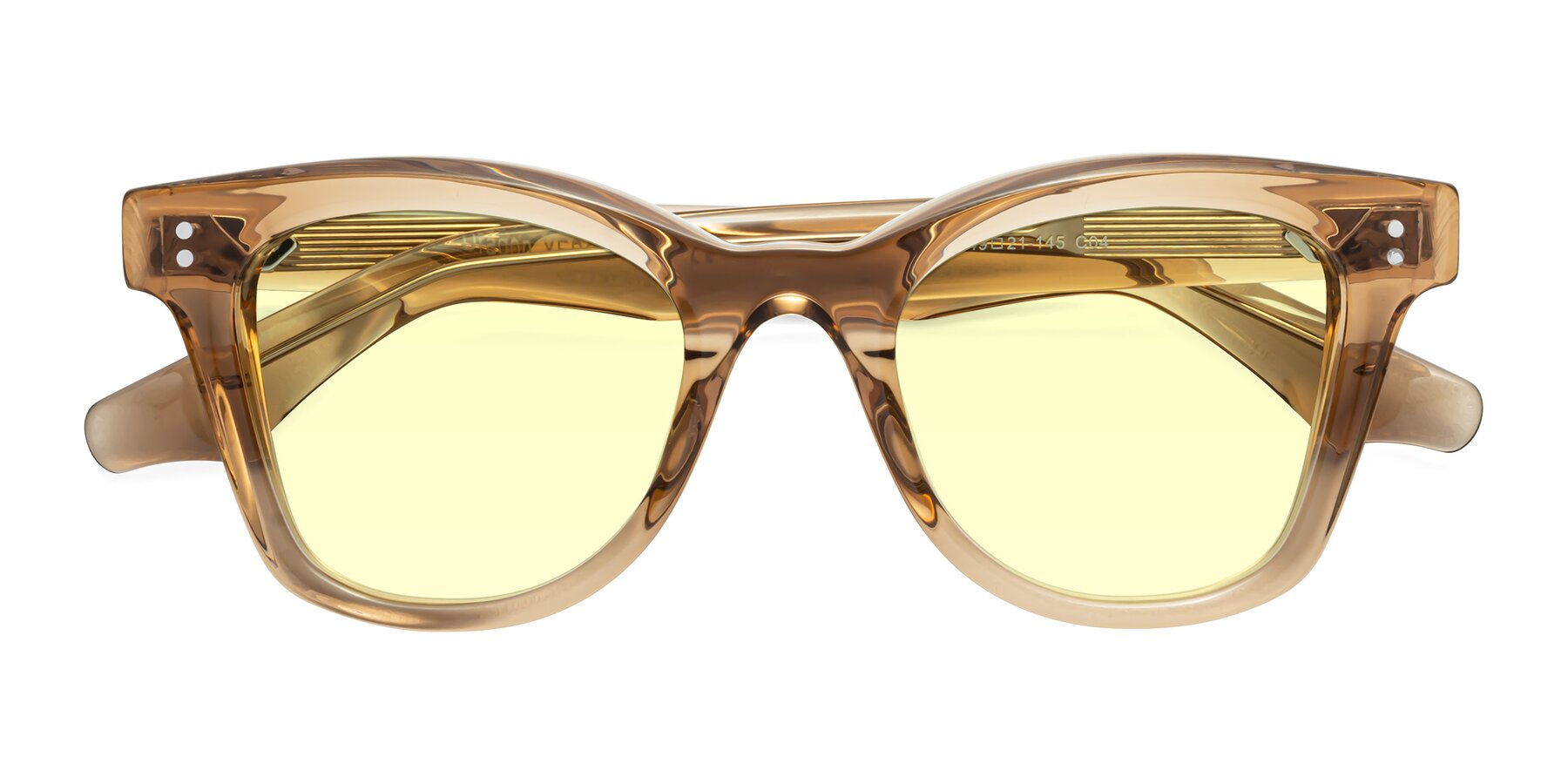 Folded Front of Dragon in Champagne with Light Yellow Tinted Lenses