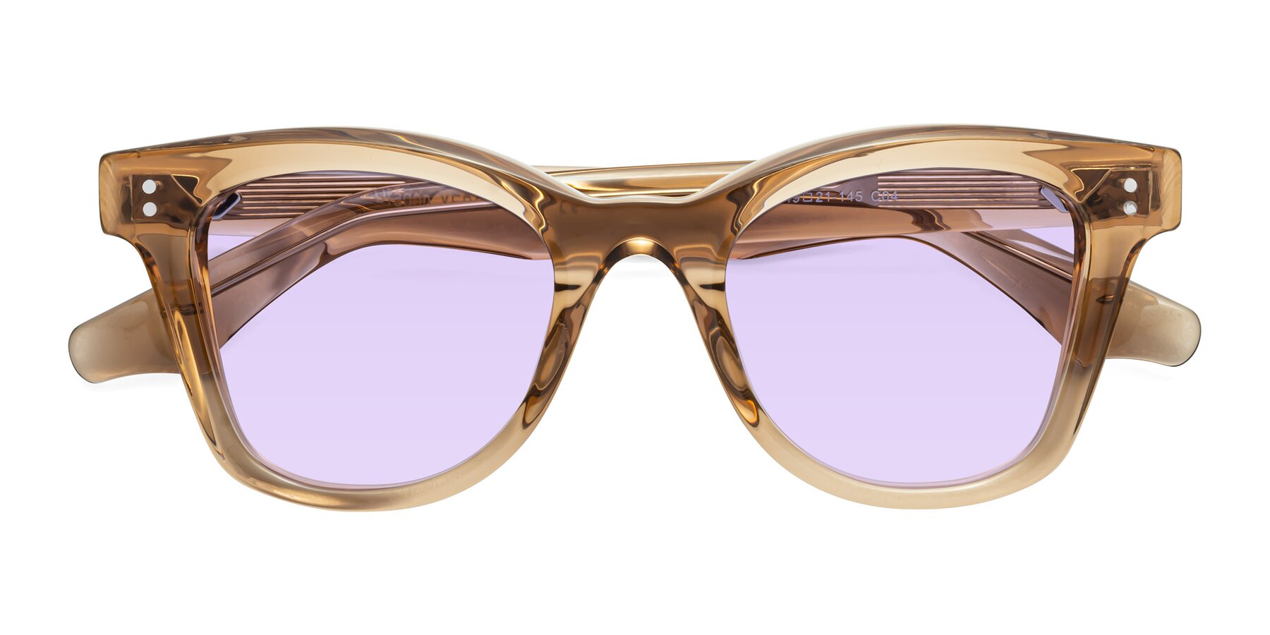 Folded Front of Dragon in Champagne with Light Purple Tinted Lenses