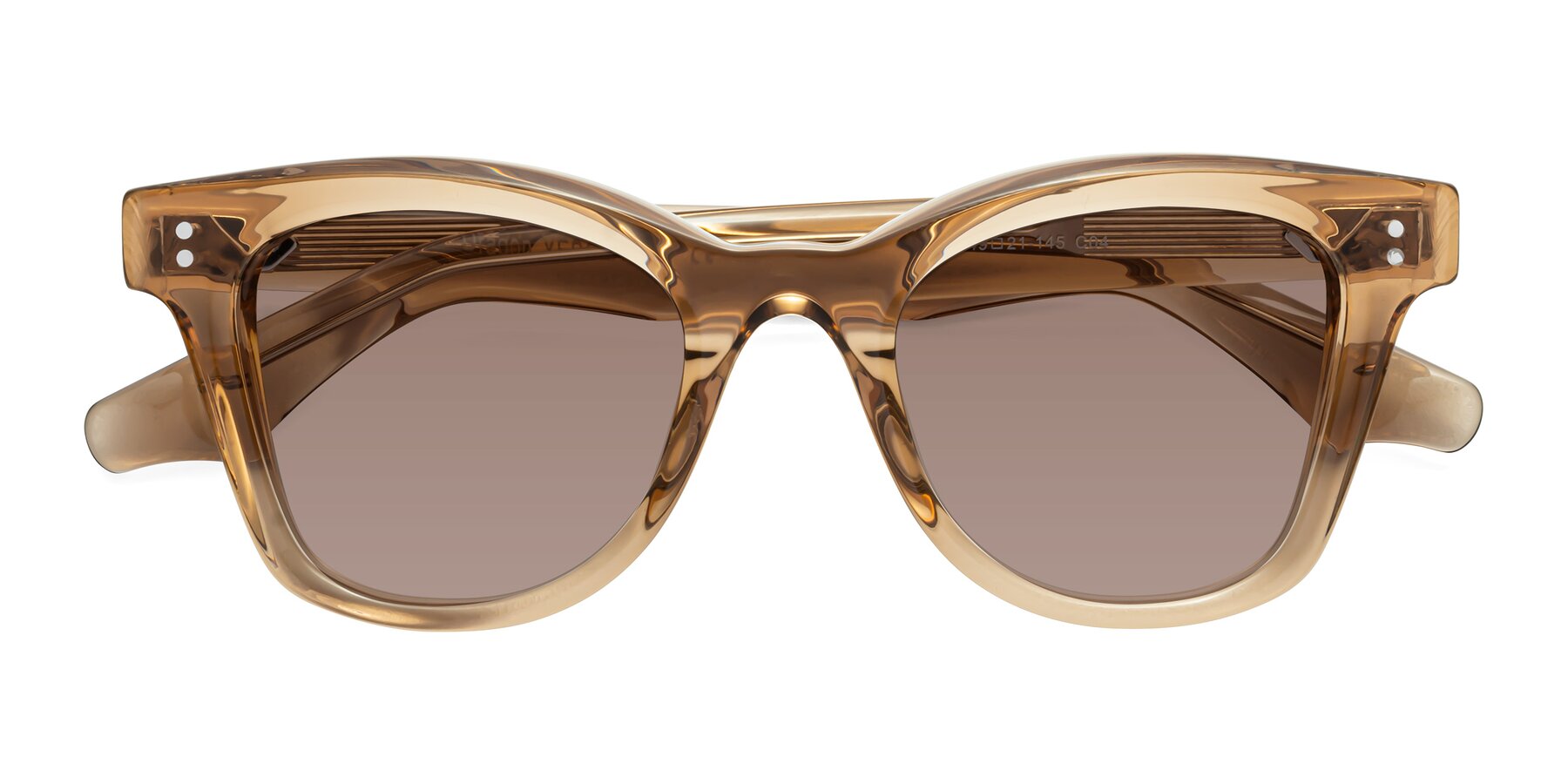 Folded Front of Dragon in Champagne with Medium Brown Tinted Lenses