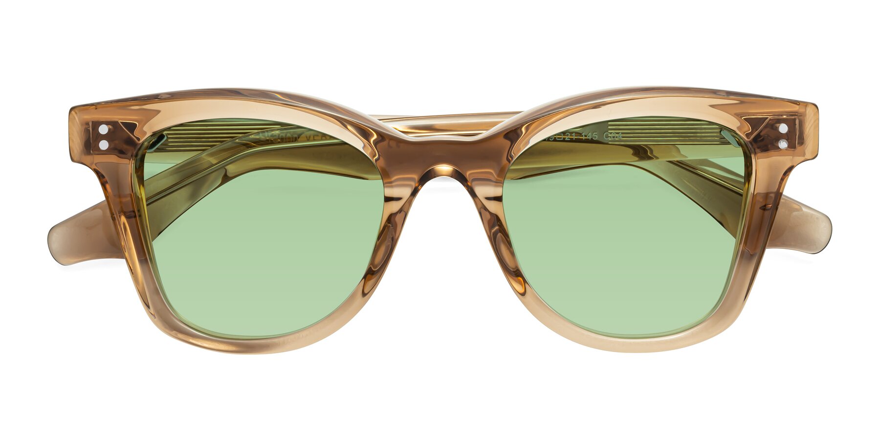 Folded Front of Dragon in Champagne with Medium Green Tinted Lenses