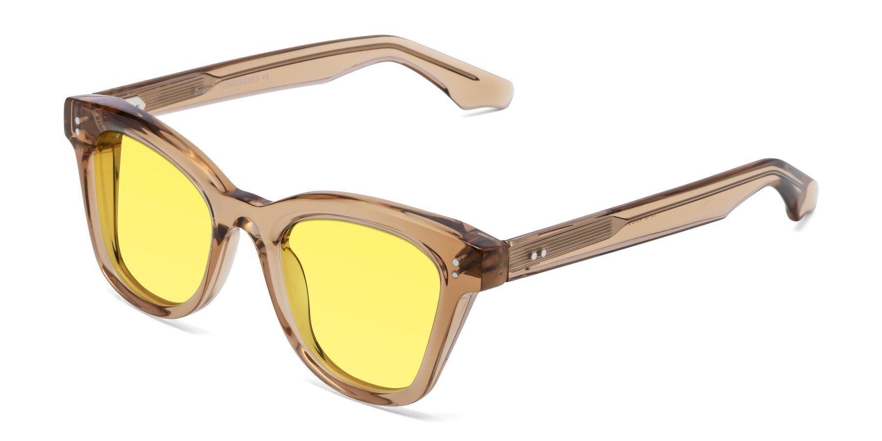 Angle of Dragon in Champagne with Medium Yellow Tinted Lenses